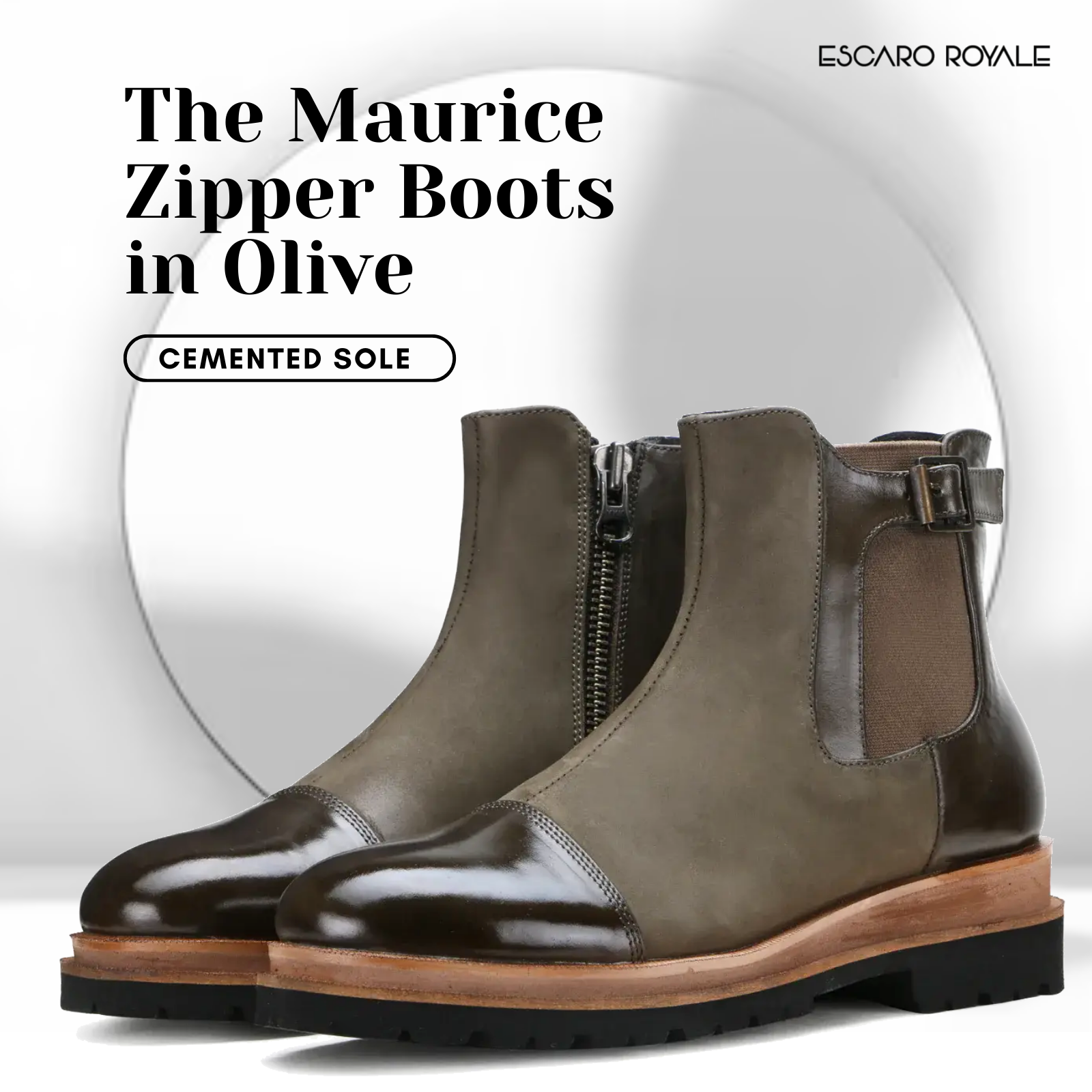 Maurice Zipper Boots in Olive