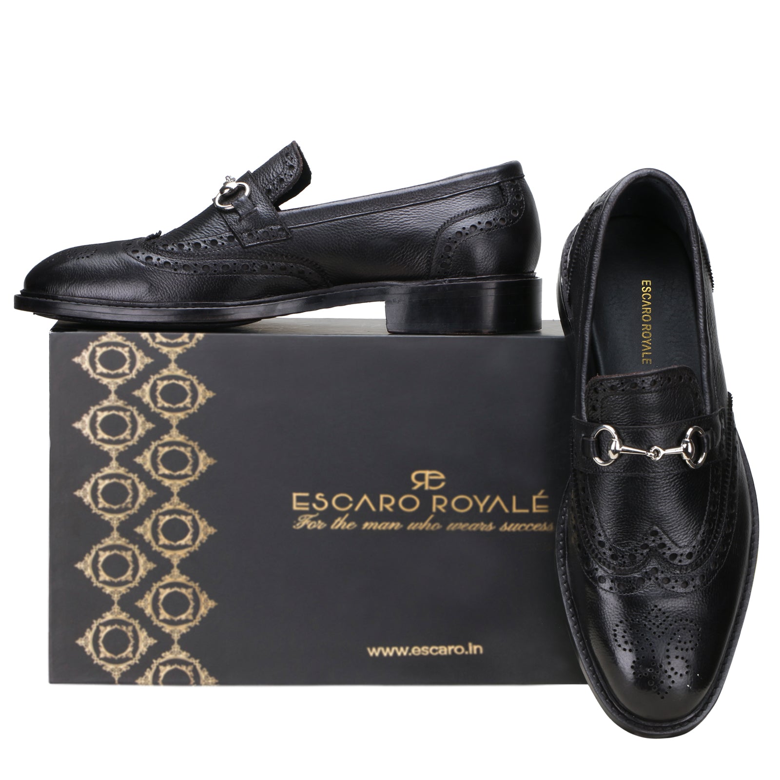 Kingsley Wingtip Horsebit Loafers in Black