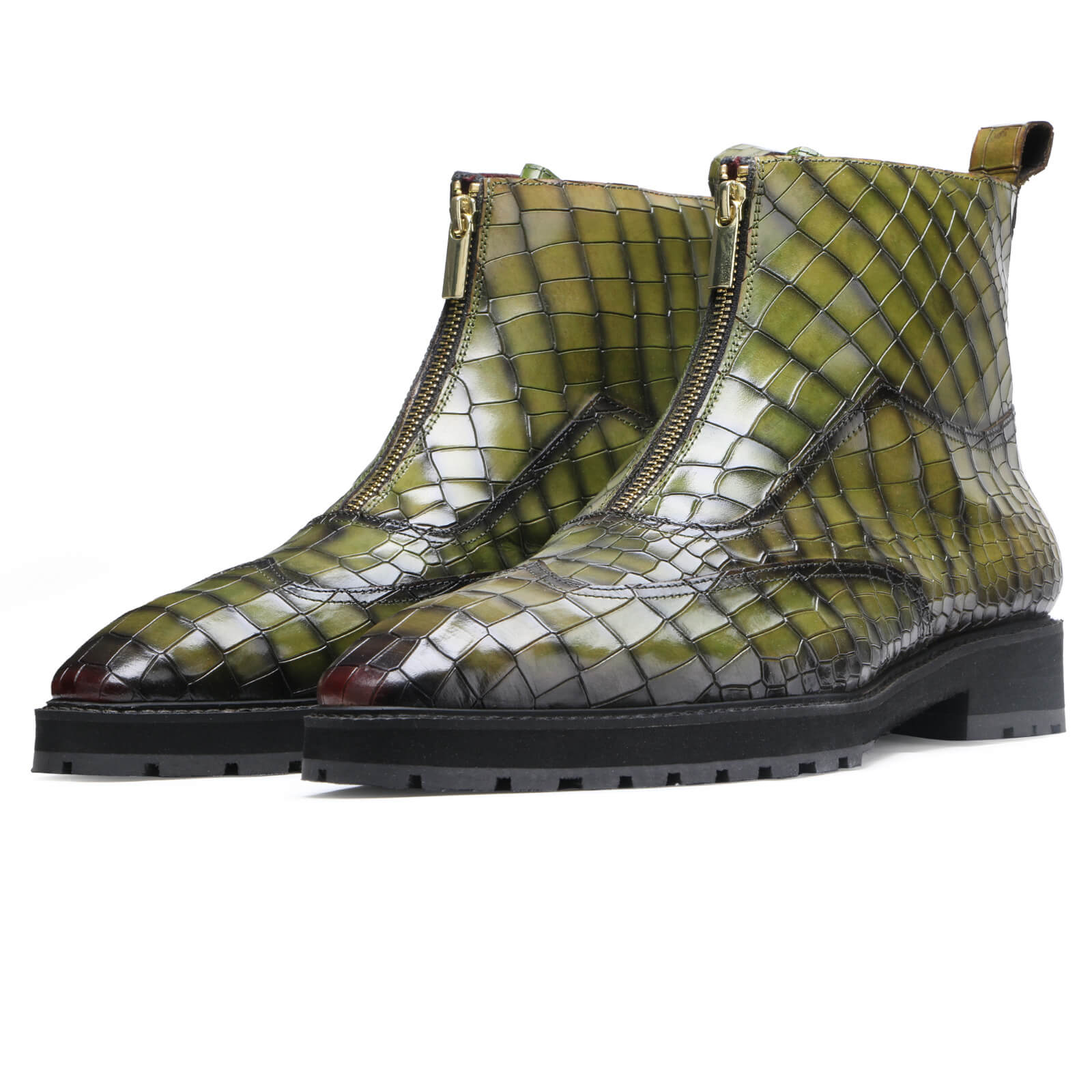 Owen Green Zipper Boots