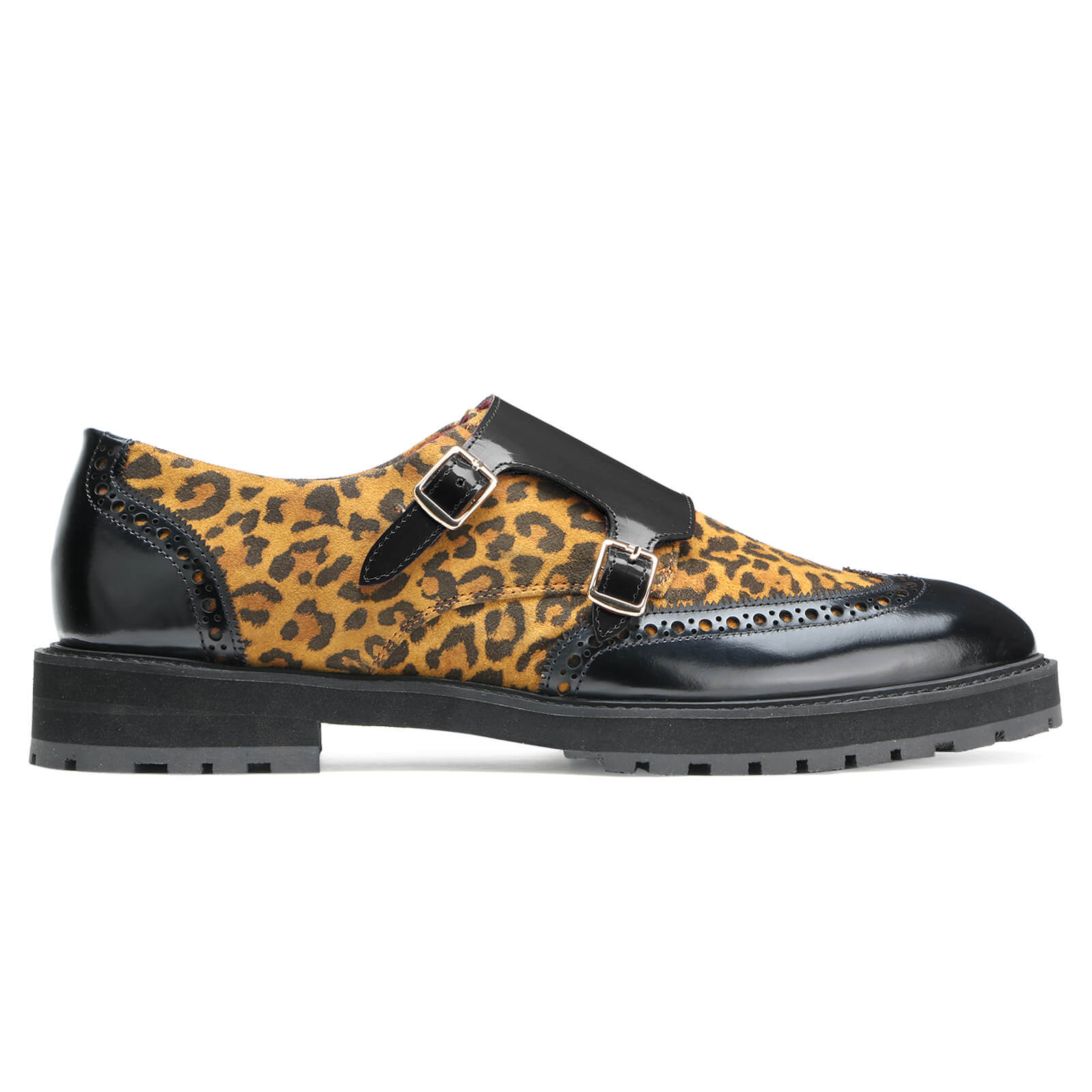 Ozzy Printed Double Monks in Black