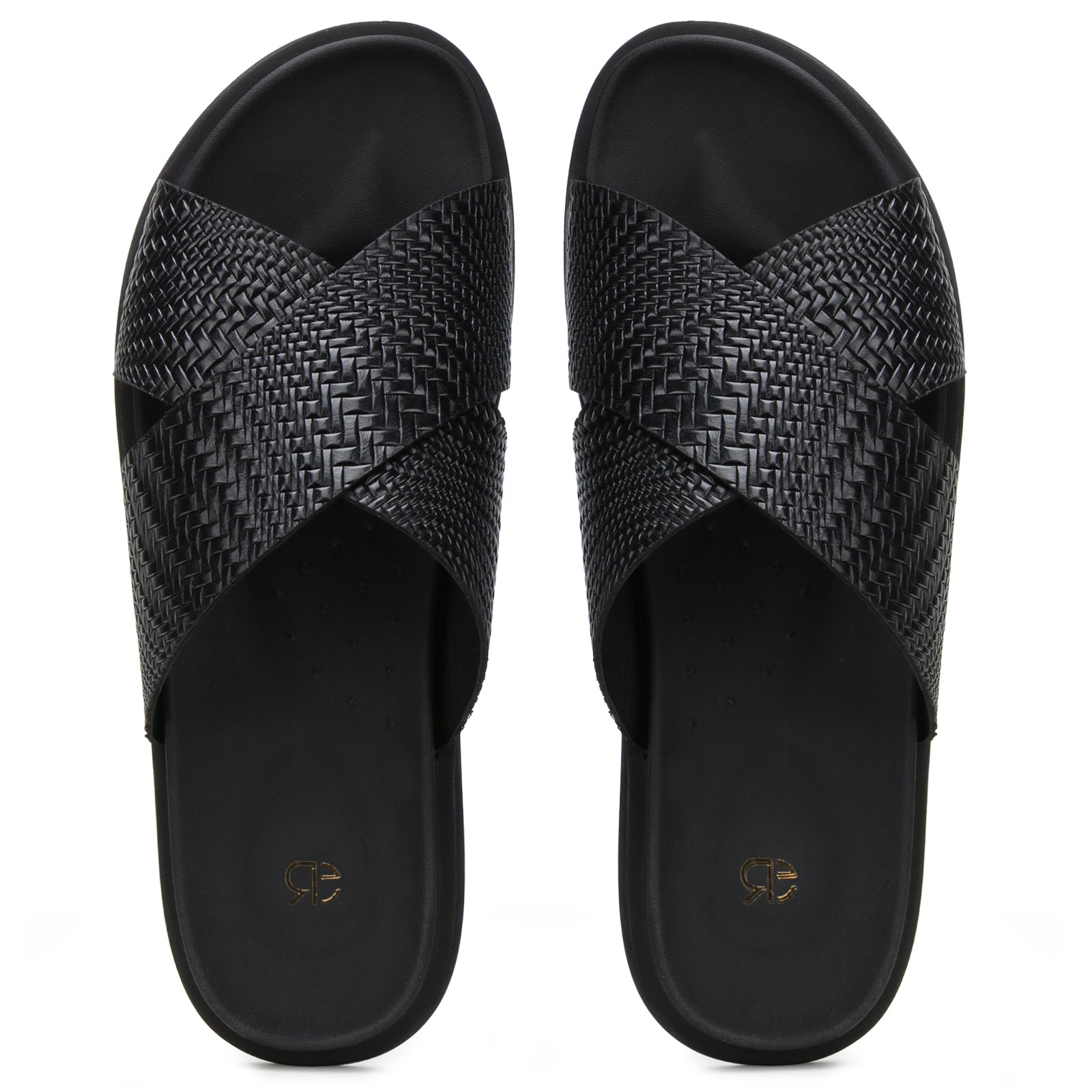 The Stevens Weaved Slippers in Black