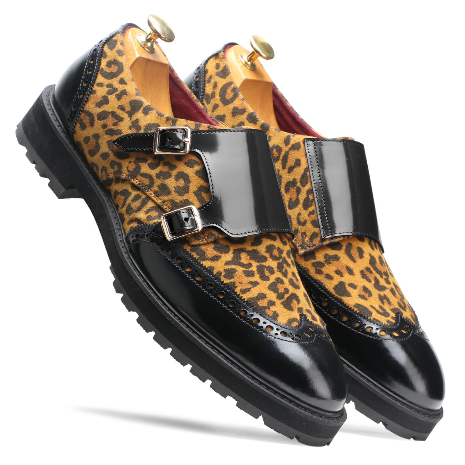 Ozzy Printed Double Monks in Black