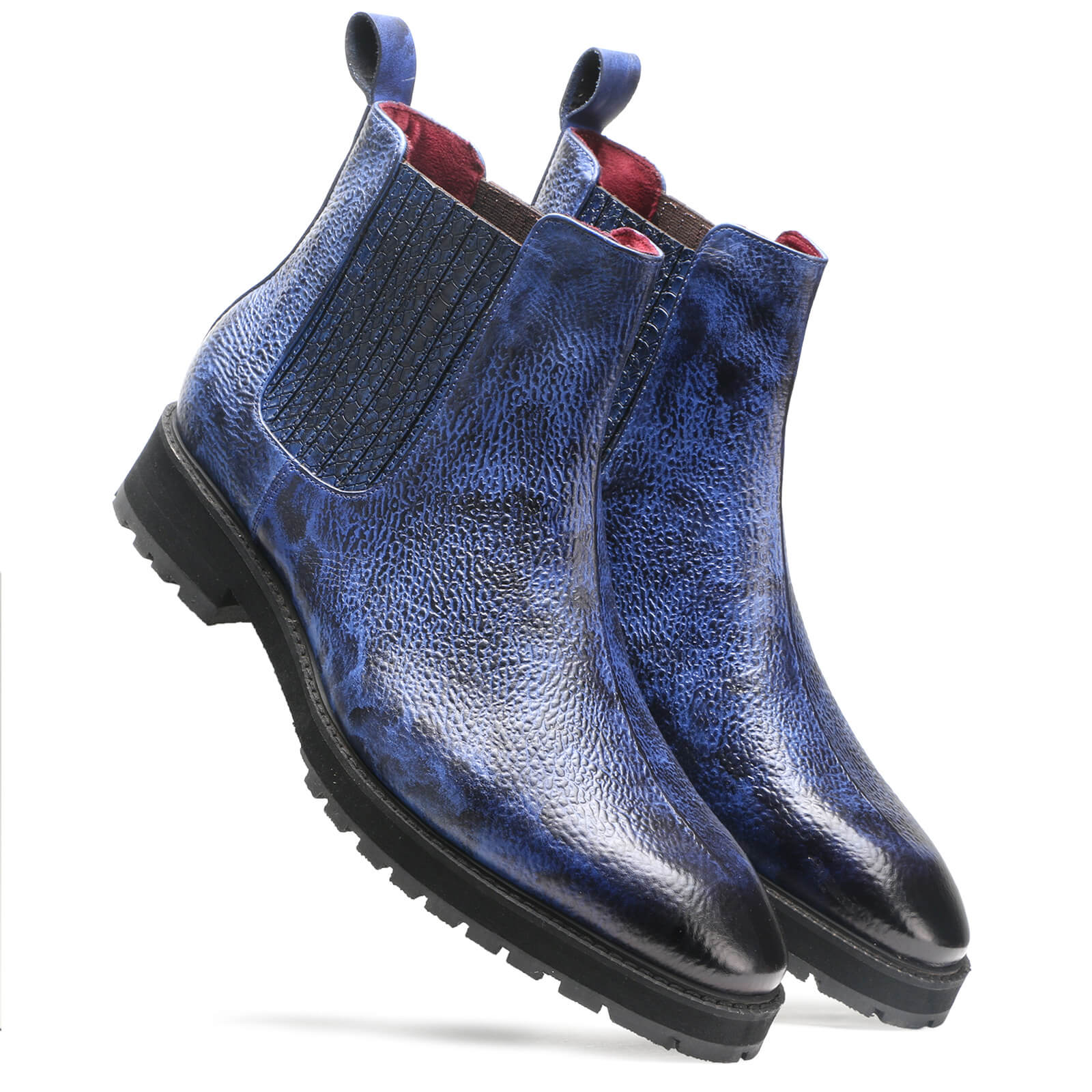 Odolf Marble Lightweight Chelsea Boots In Blue