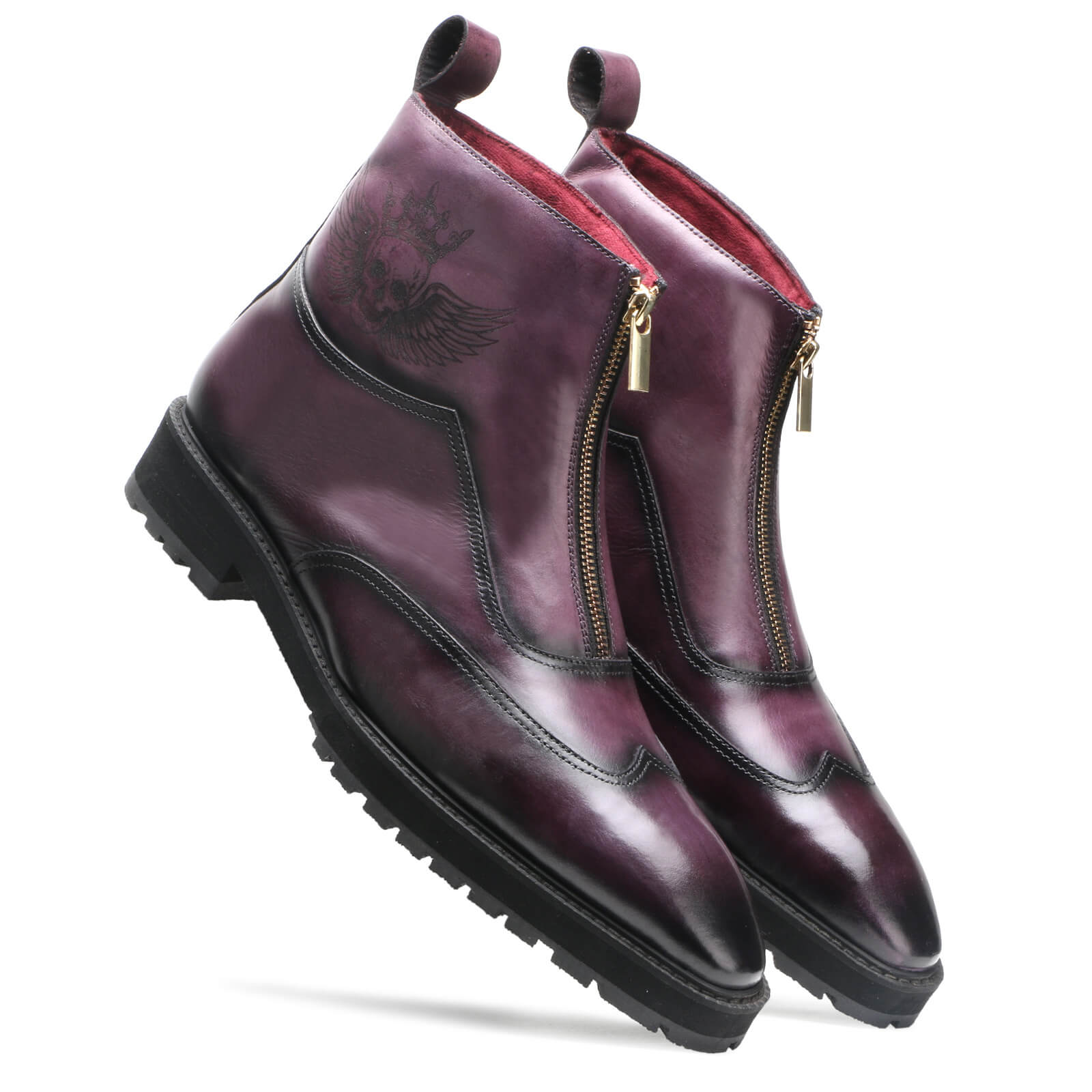 Orson Luxury Purple Zipper Boots