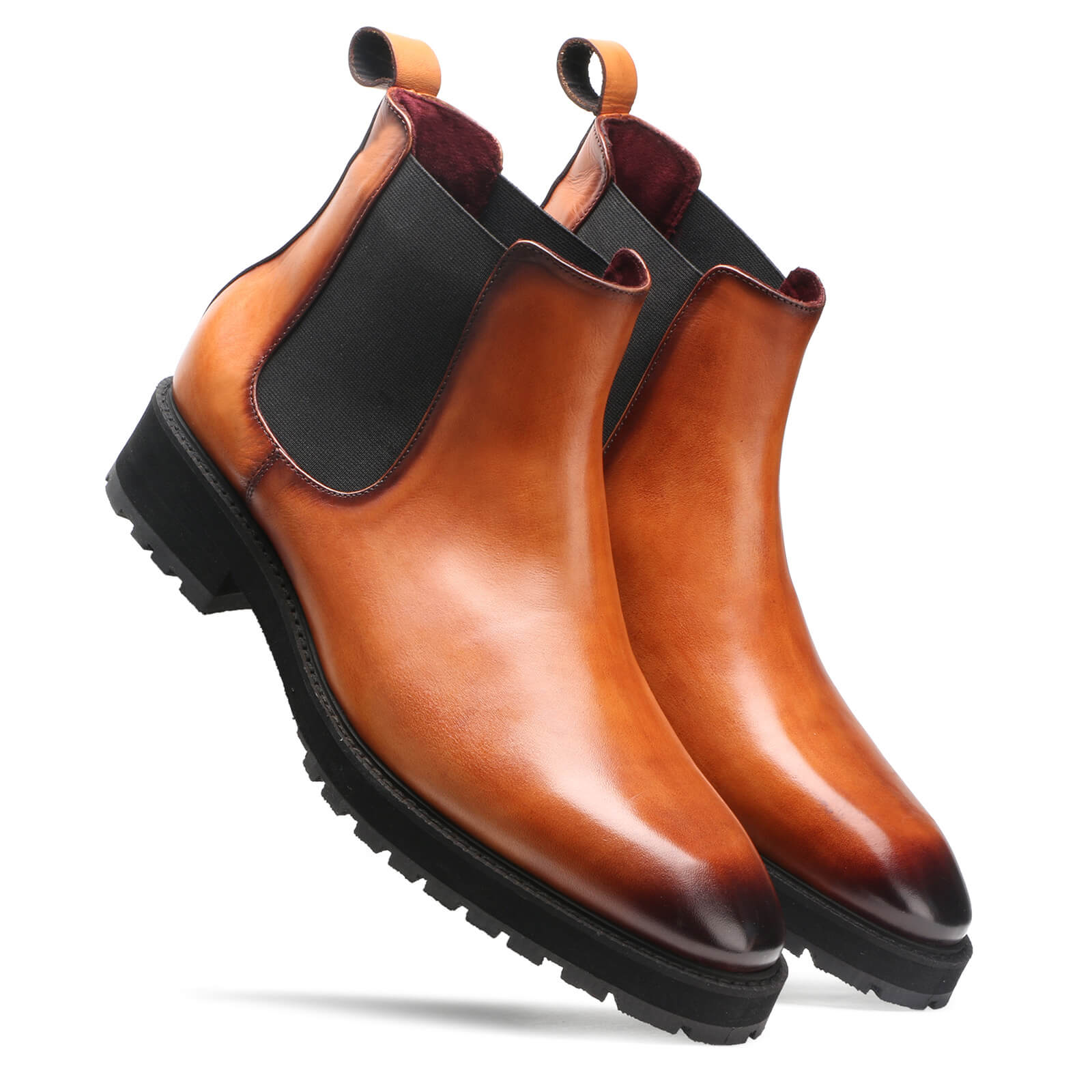 Okley Lightweight Chelsea Boots in Cognac-Tan