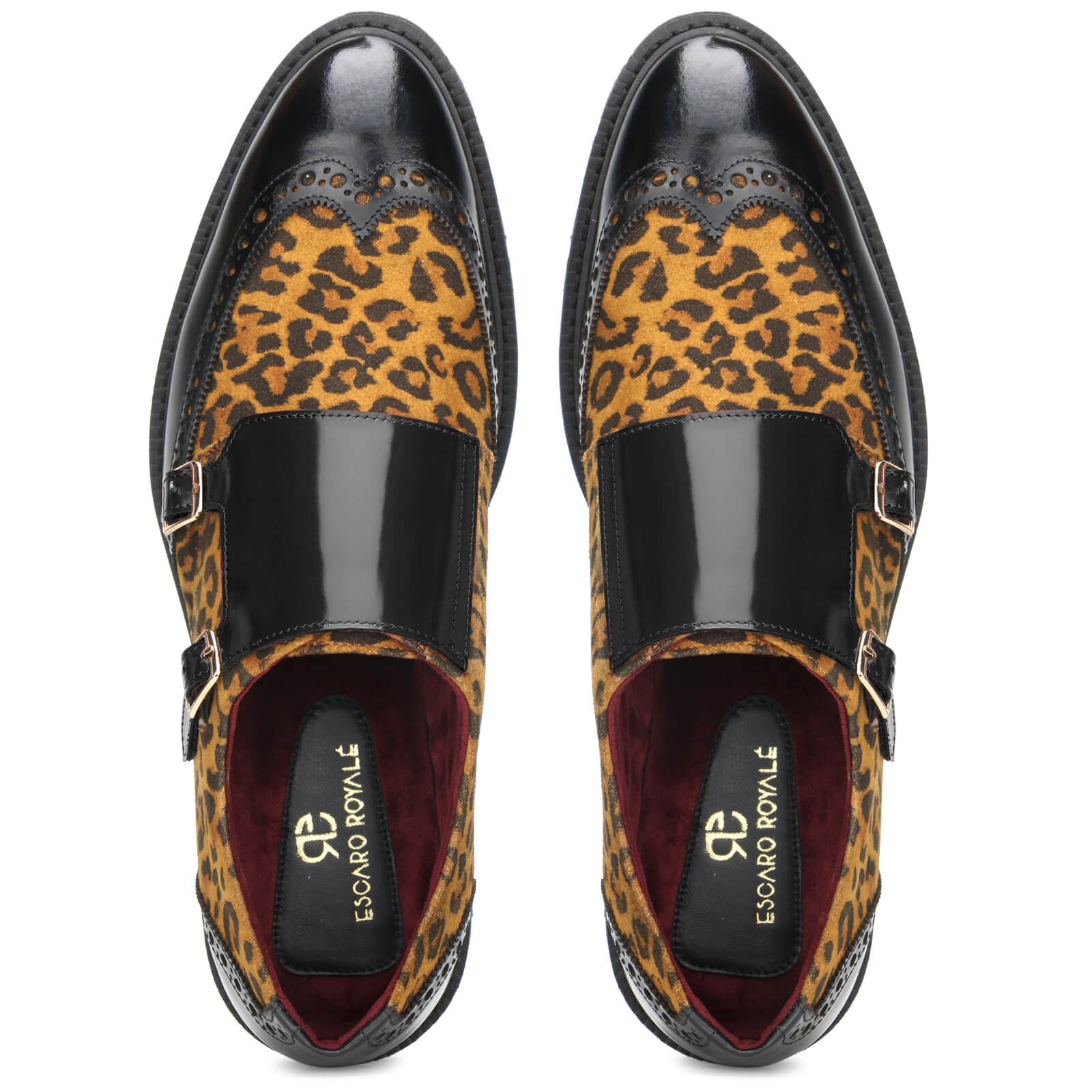 Ozzy Printed Double Monks in Black