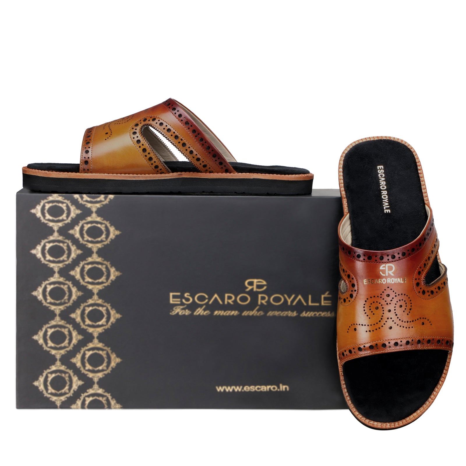 The Windsor Hand Patina Leather Slippers