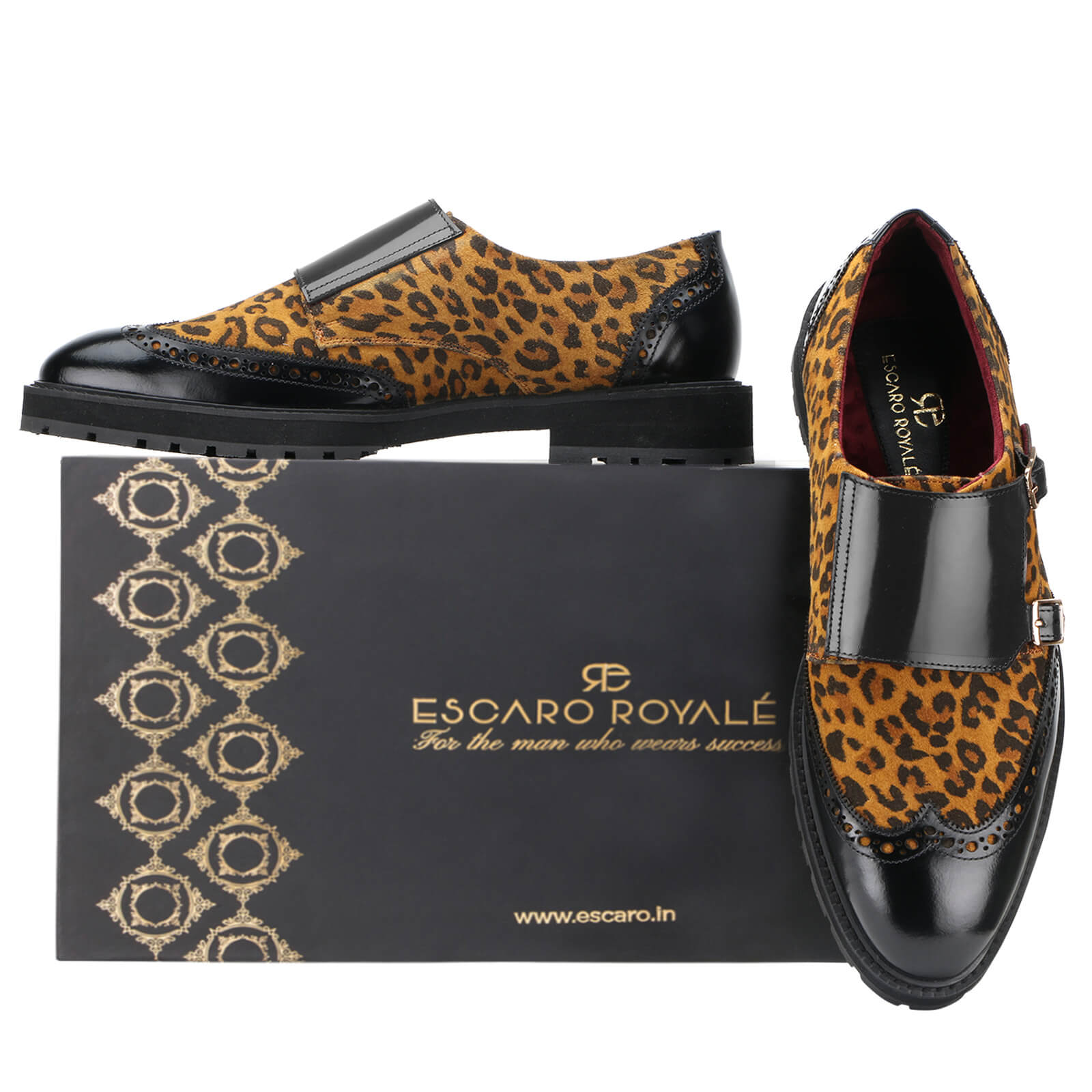 Ozzy Printed Double Monks in Black