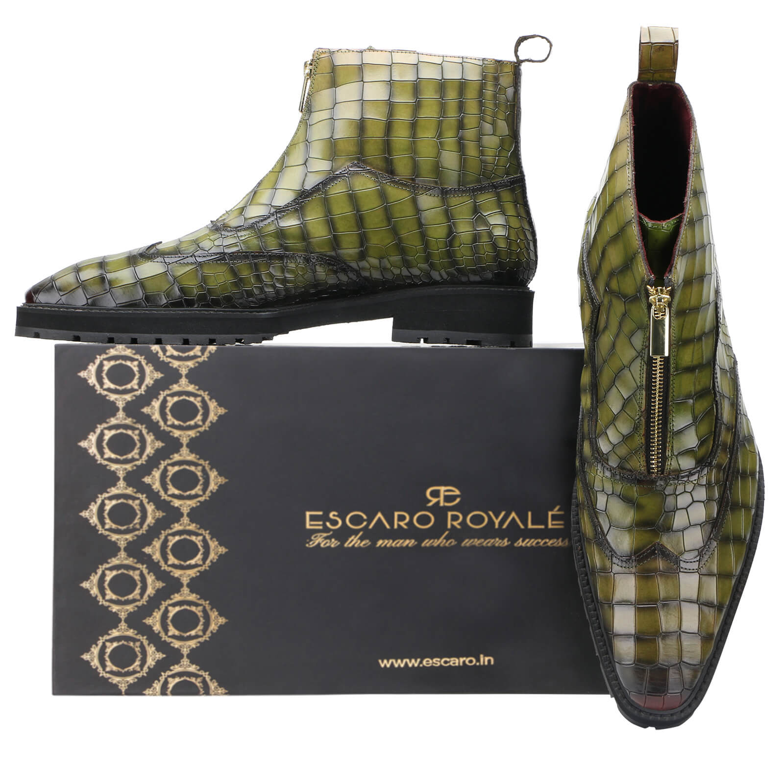 Owen Green Zipper Boots