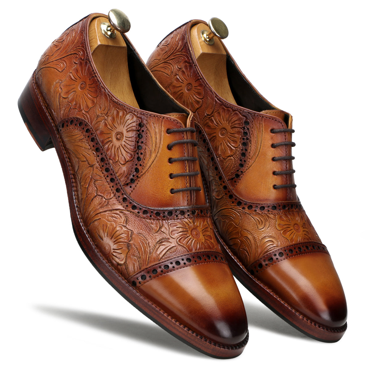 Florentine Nakkashi™ Oxfords in Cognac Patina