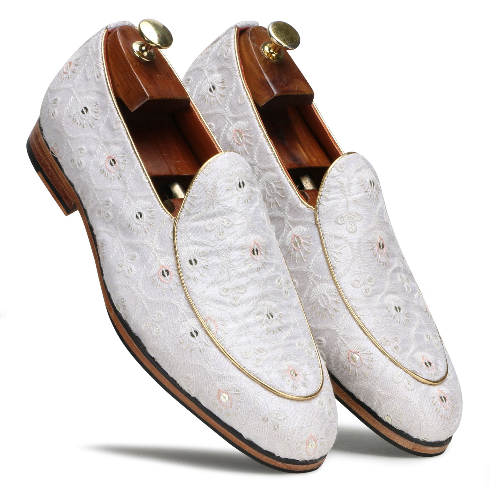 Wedlock Ivory Designer Loafers in Off White