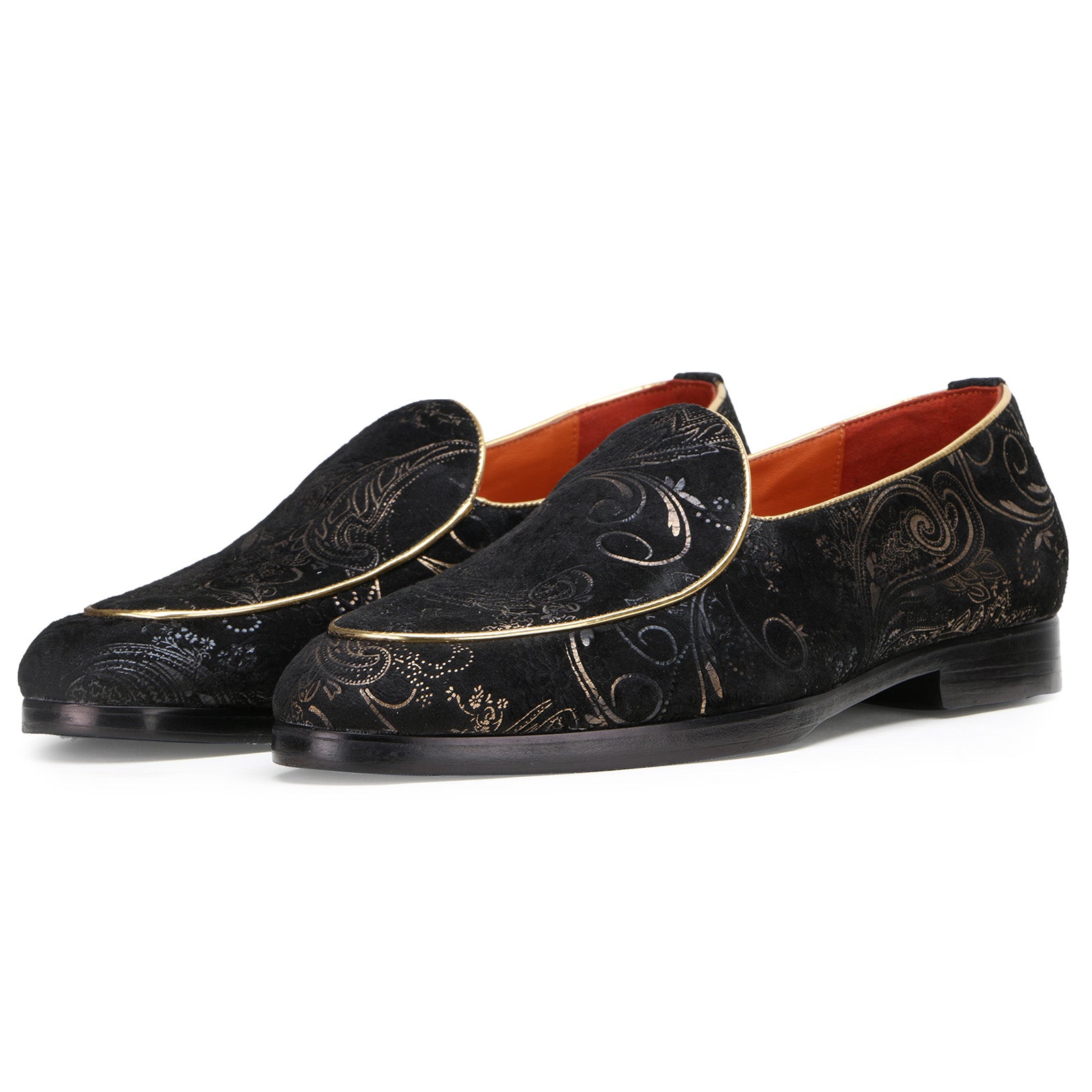 Wedlock Black-Gold Designer Loafers