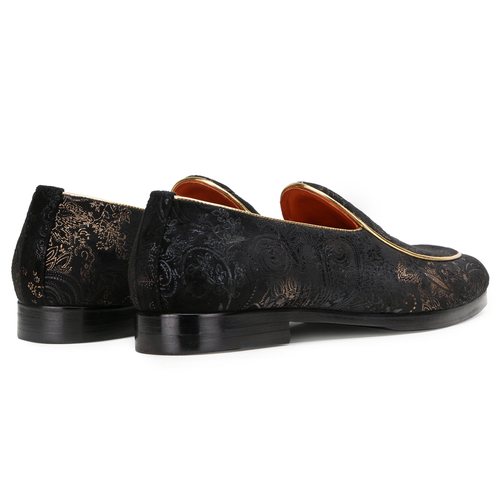 Wedlock Black-Gold Designer Loafers