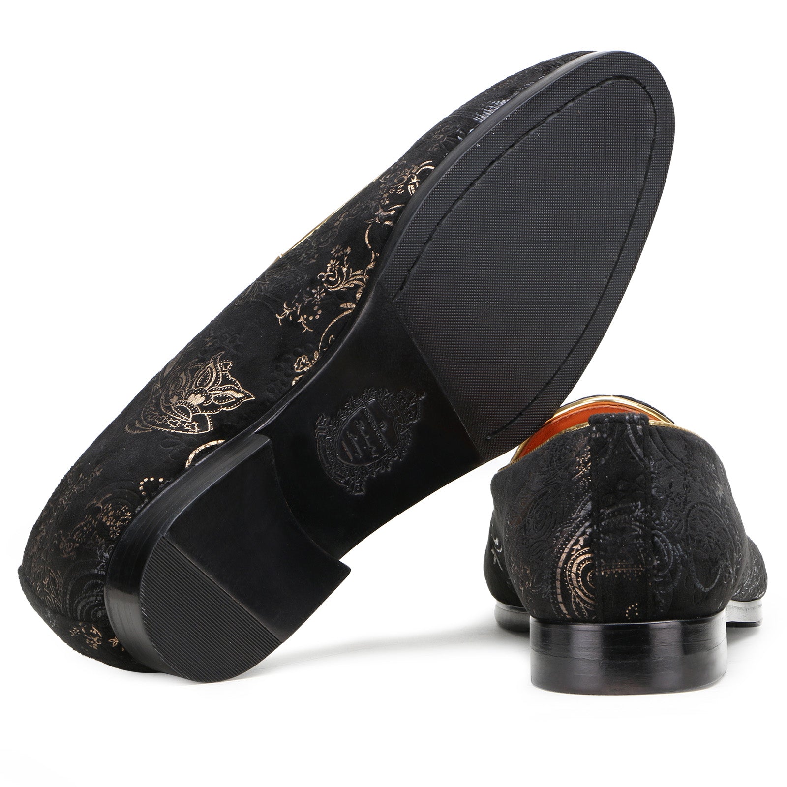 Wedlock Black-Gold Designer Loafers