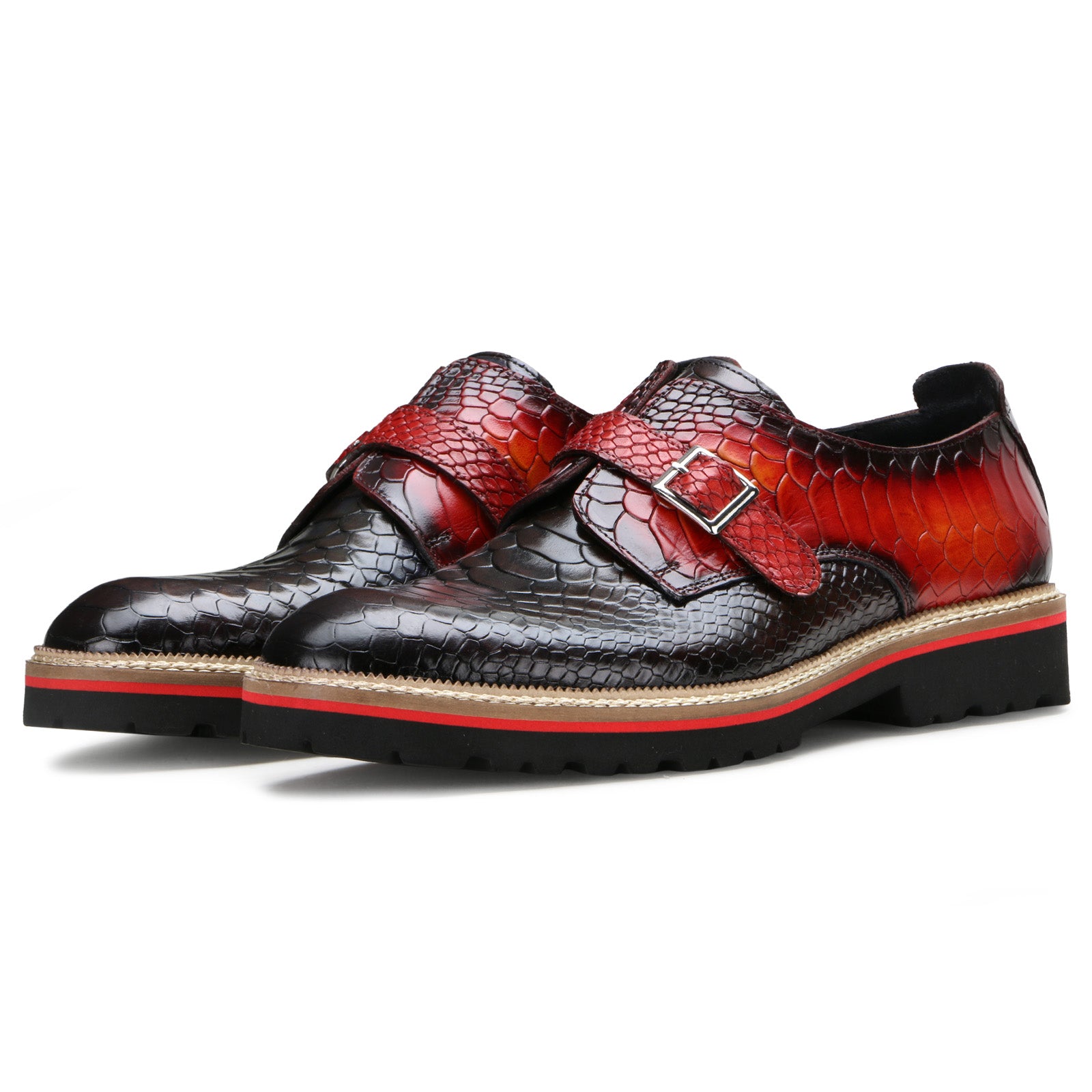 Monark Designer Monks in Brown/Red