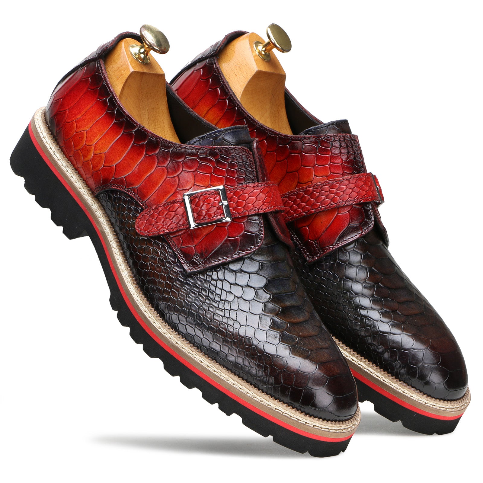 Monark Designer Monks in Brown/Red