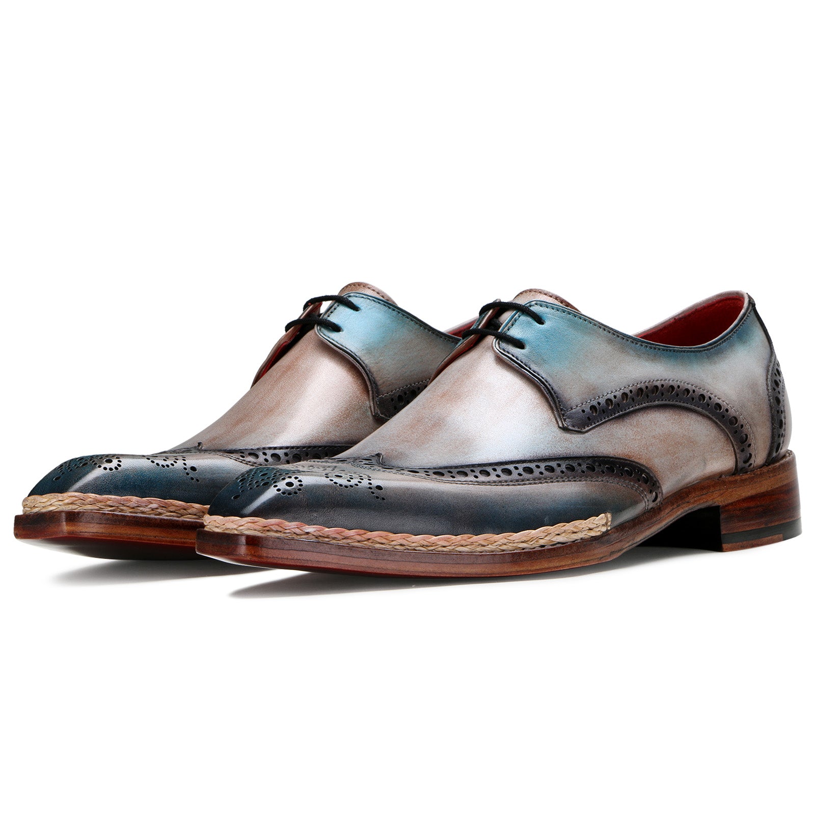 Gilardo Jute-edged Derby Shoes in Gray