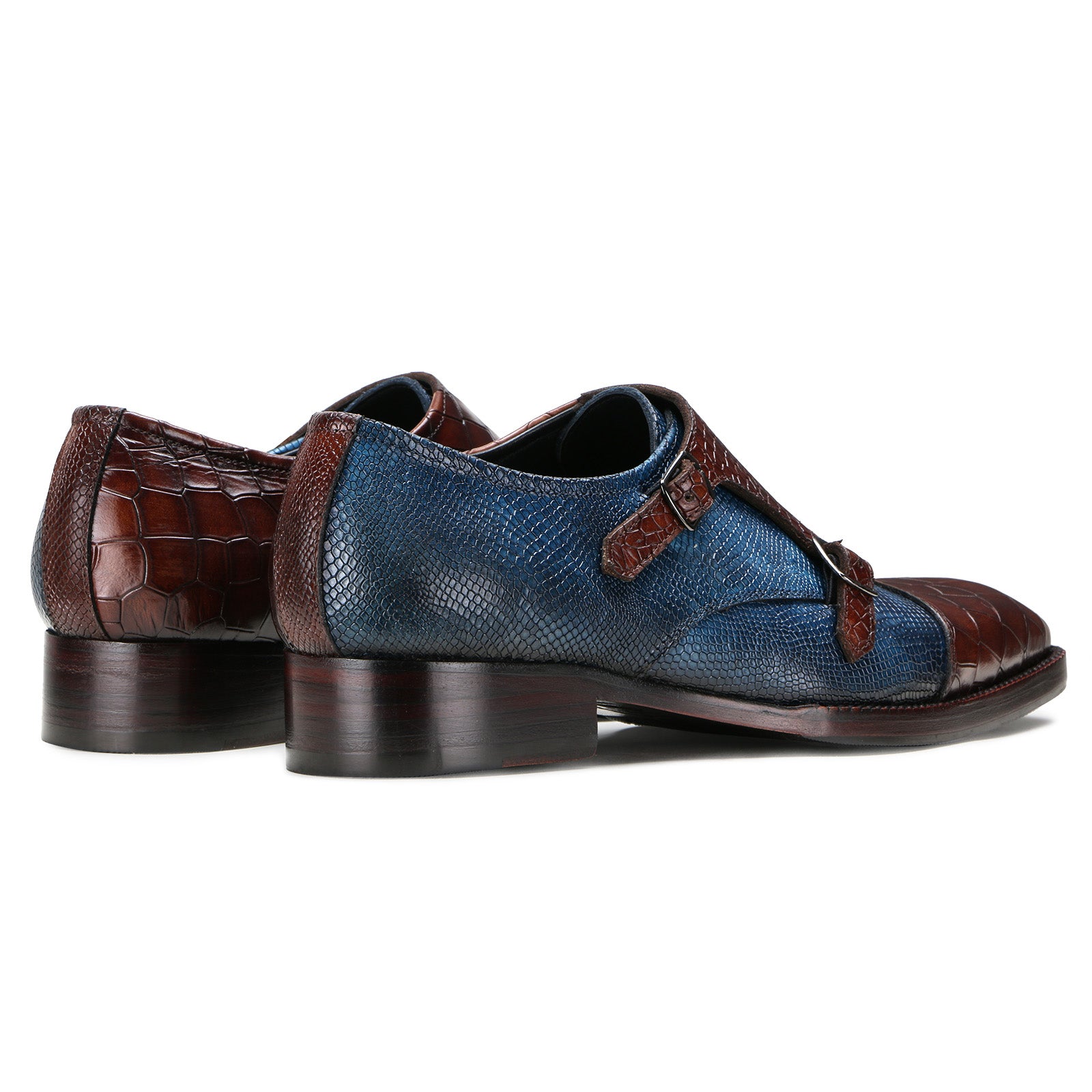 Neyson Designer Double Monks in Blue-Wine