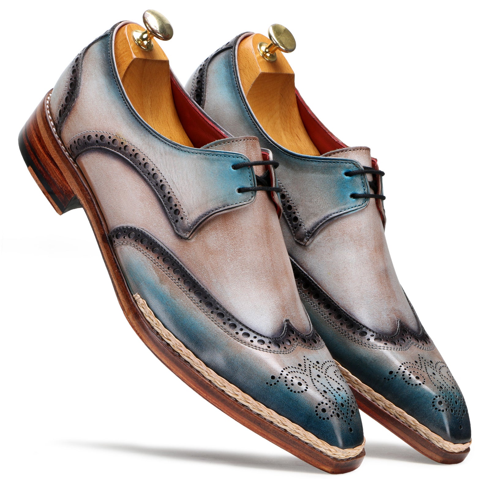 Gilardo Jute-edged Derby Shoes in Gray