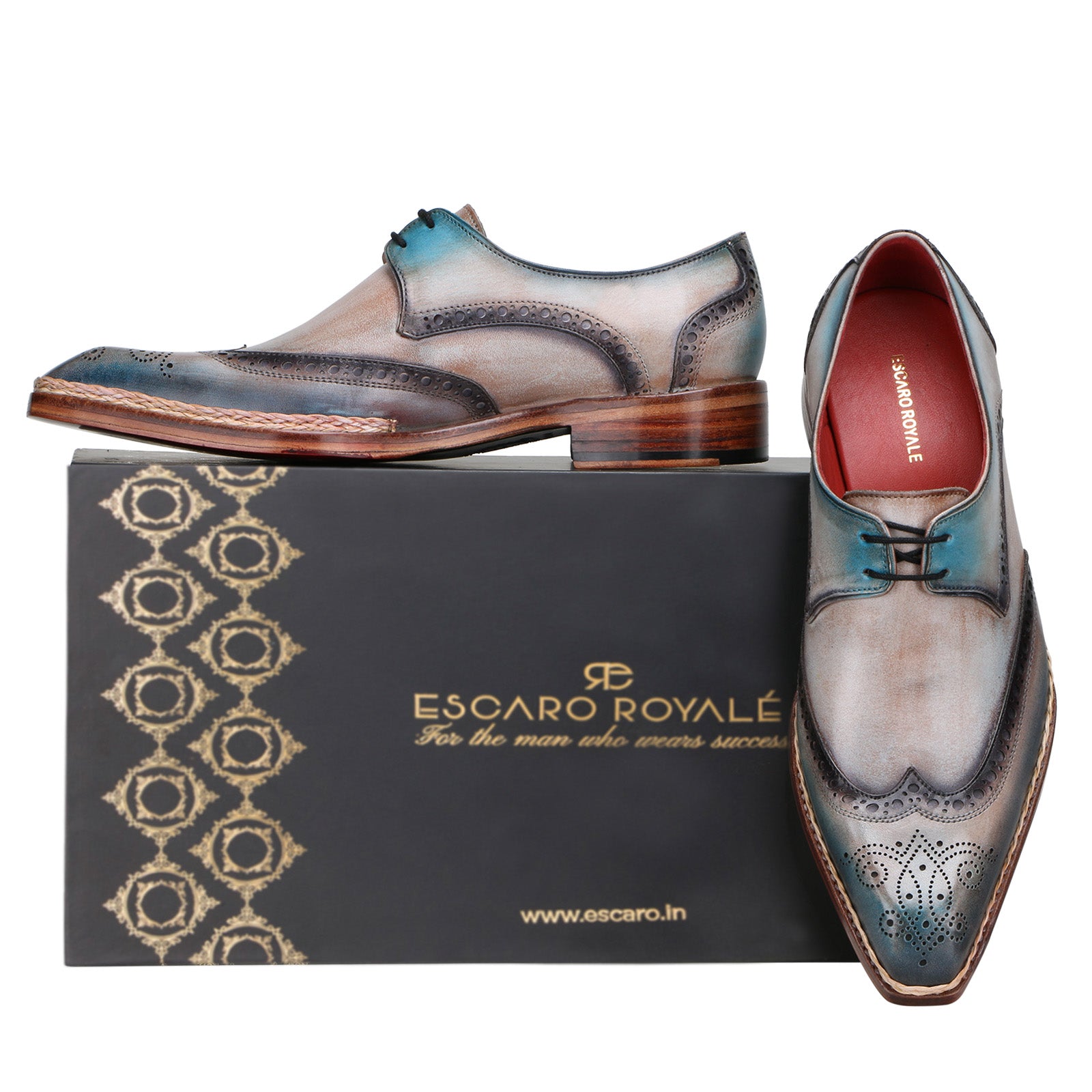 Gilardo Jute-edged Derby Shoes in Gray
