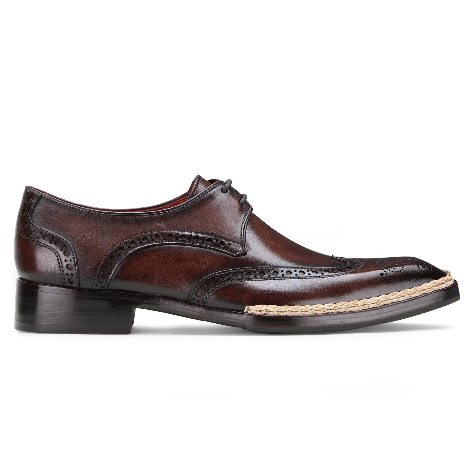 Gilardo Jute-edged Derby Shoes in Brown