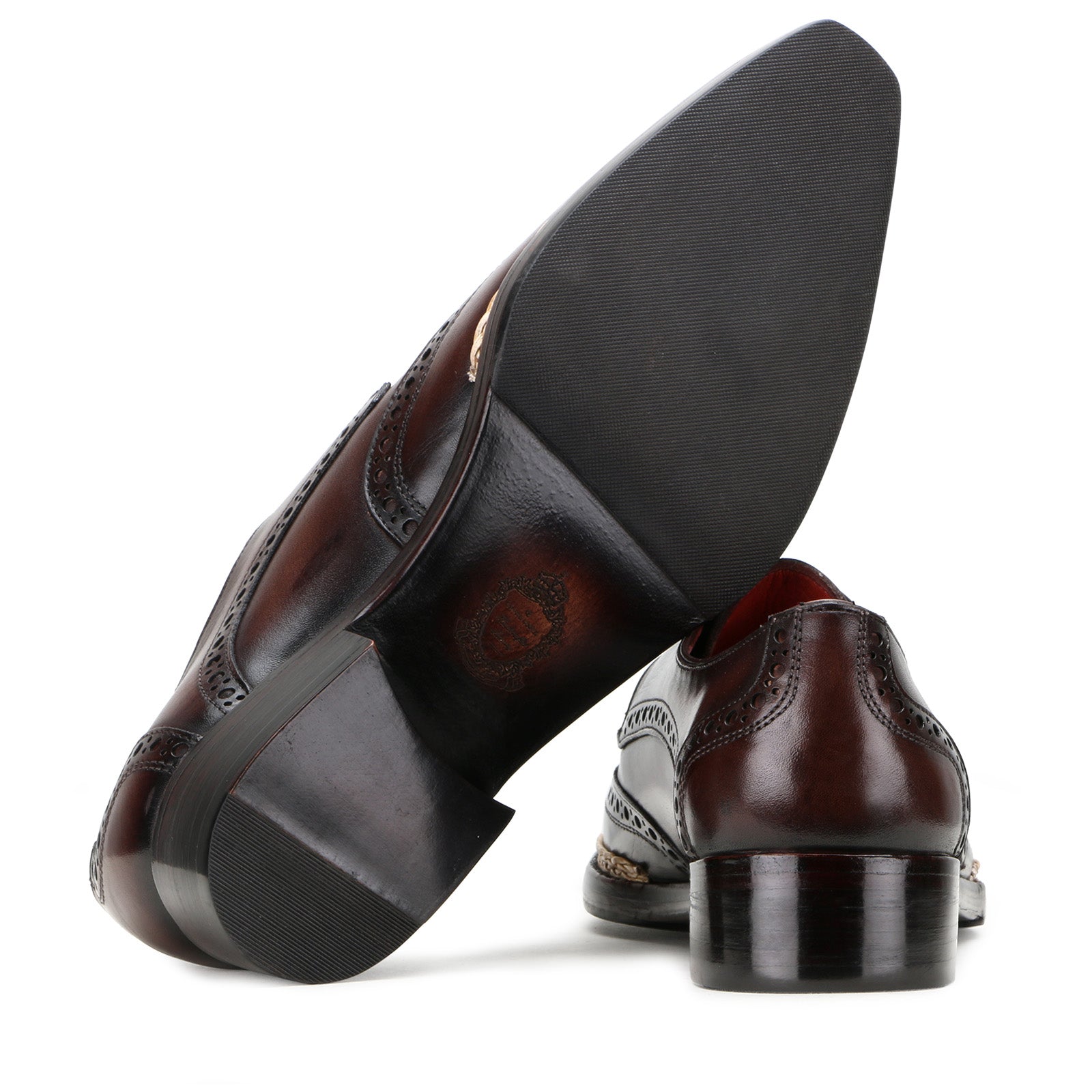 Gilardo Jute-edged Derby Shoes in Brown