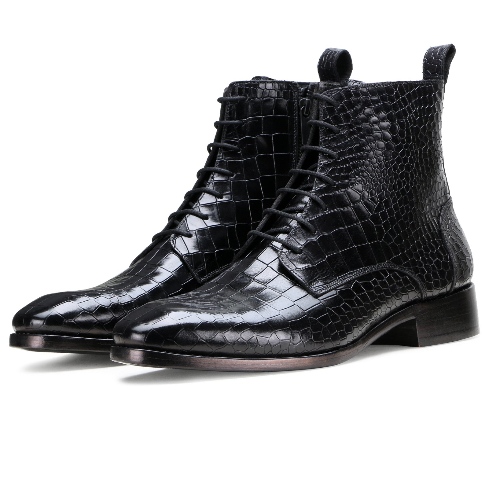 Marcus Goodyear-Welted Laceup Boots in Black