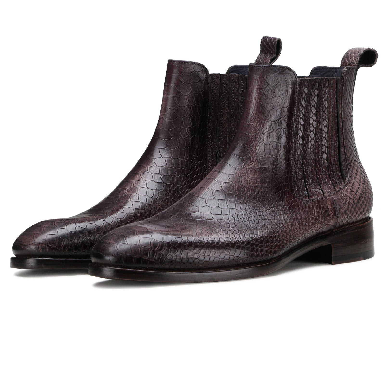 Andrew Goodyear-Welted Chelsea Boots in Smokey Brown