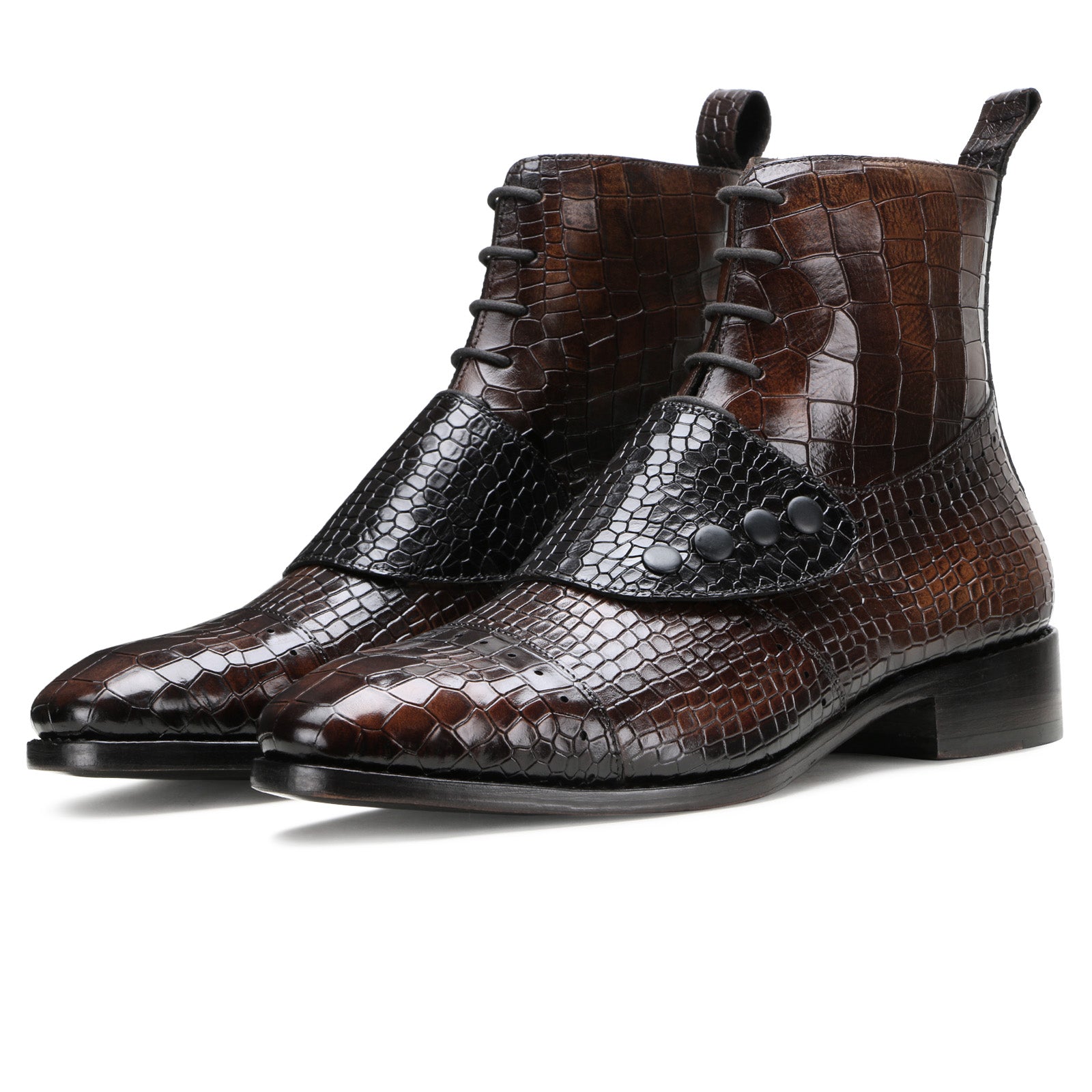 Francis Goodyear-Welted Knight Boots in Dark Brown