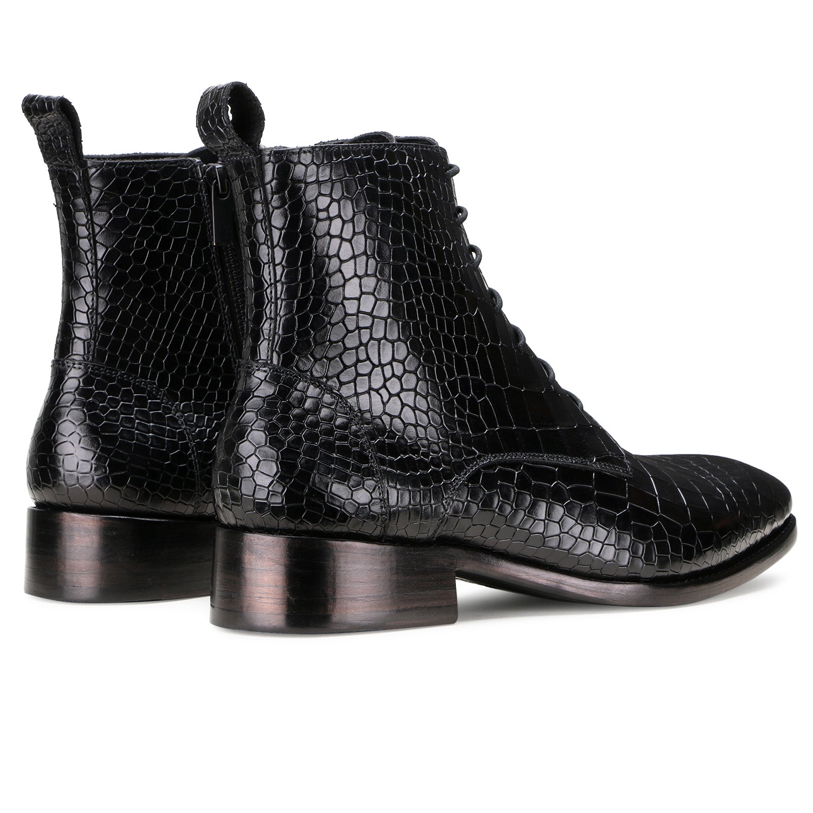 Marcus Goodyear-Welted Laceup Boots in Black