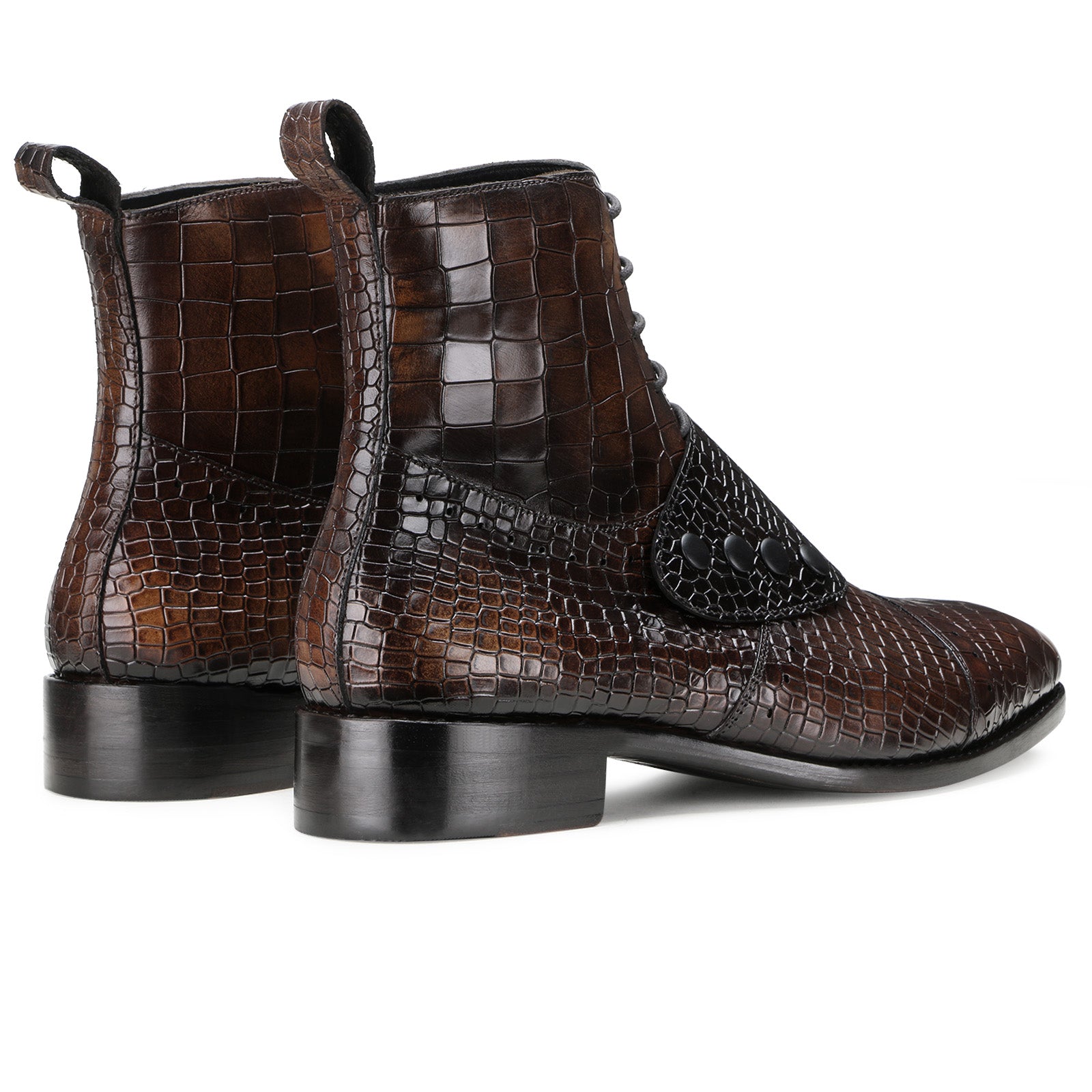 Francis Goodyear-Welted Knight Boots in Dark Brown