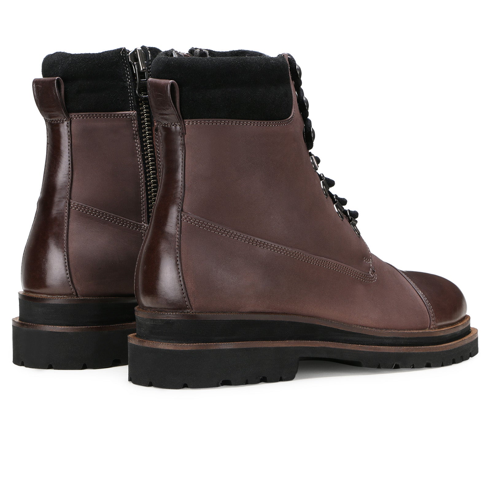 Gareth Toecap Laceup Boots in Brown