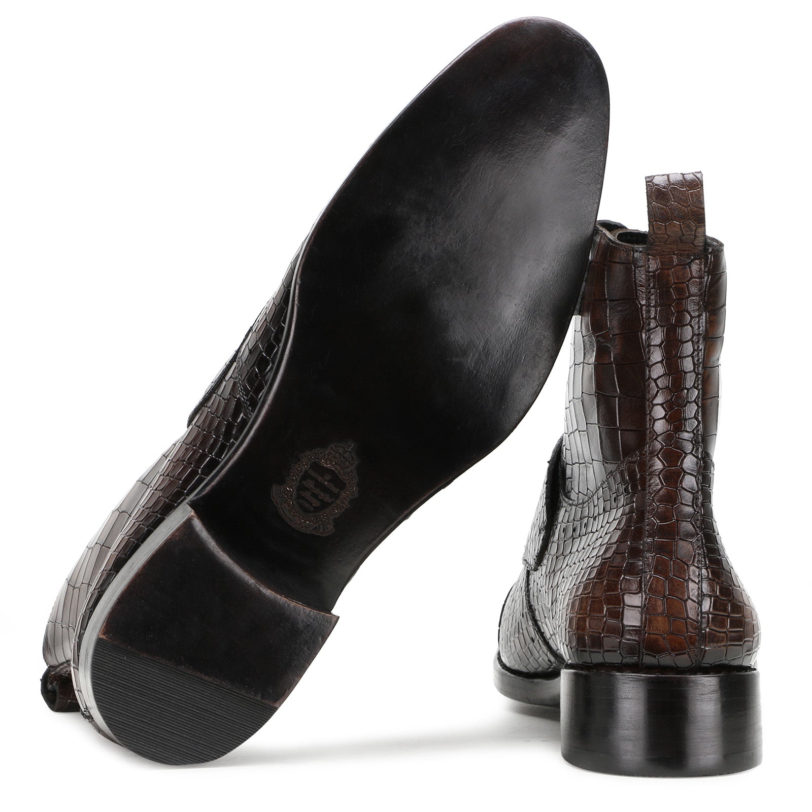 Francis Goodyear-Welted Knight Boots in Dark Brown