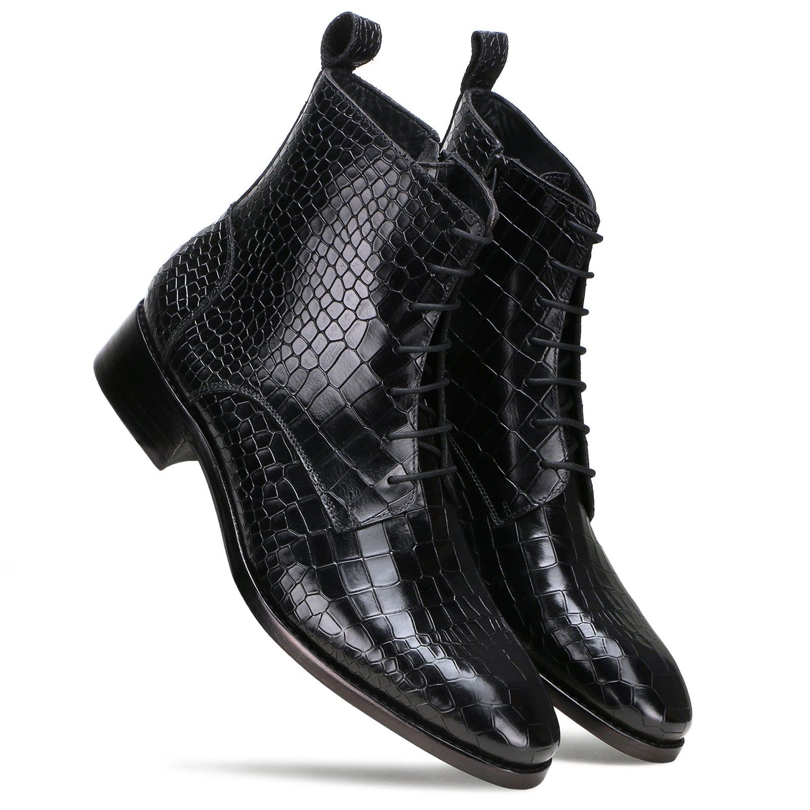 Marcus Goodyear-Welted Laceup Boots in Black
