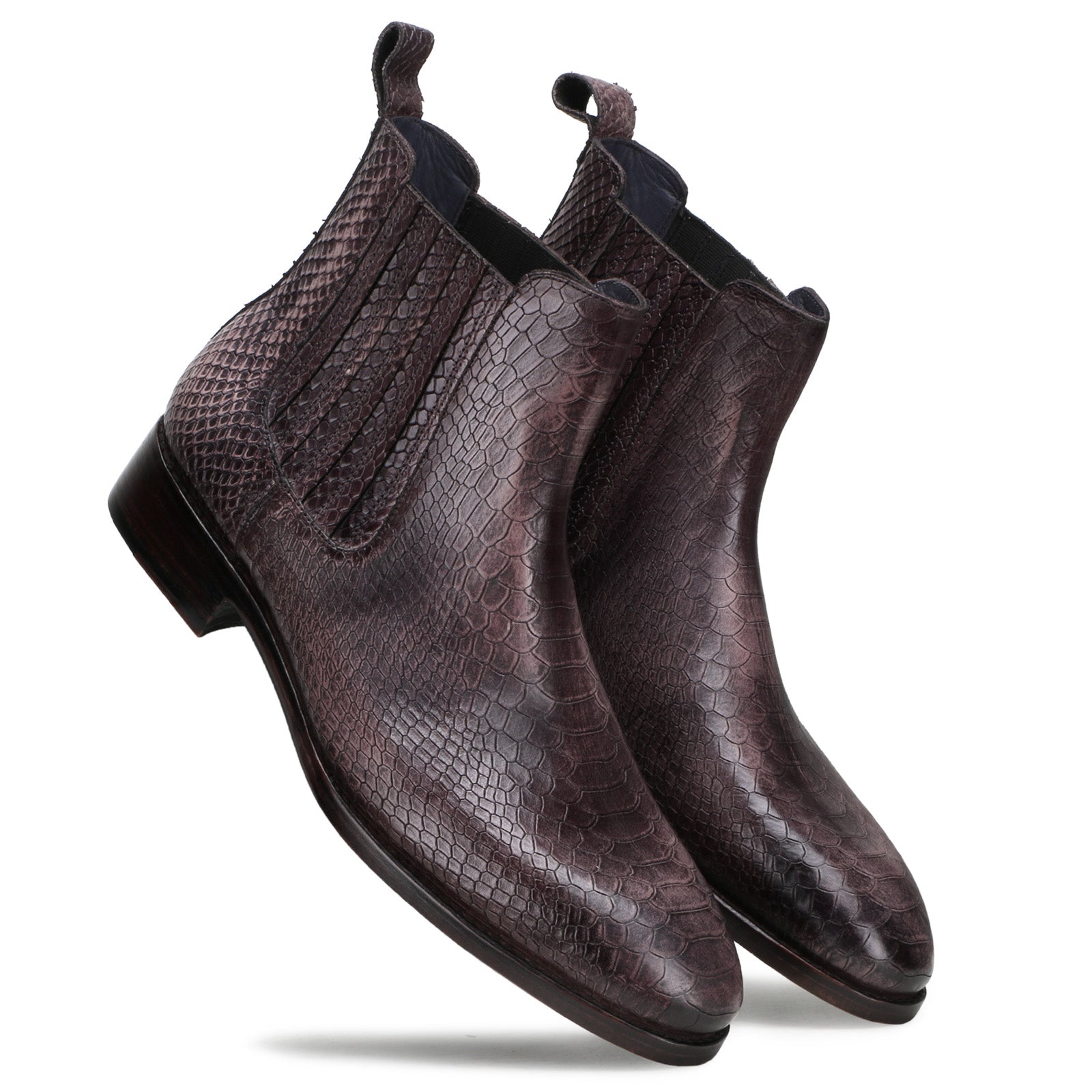 Andrew Goodyear-Welted Chelsea Boots in Smokey Brown
