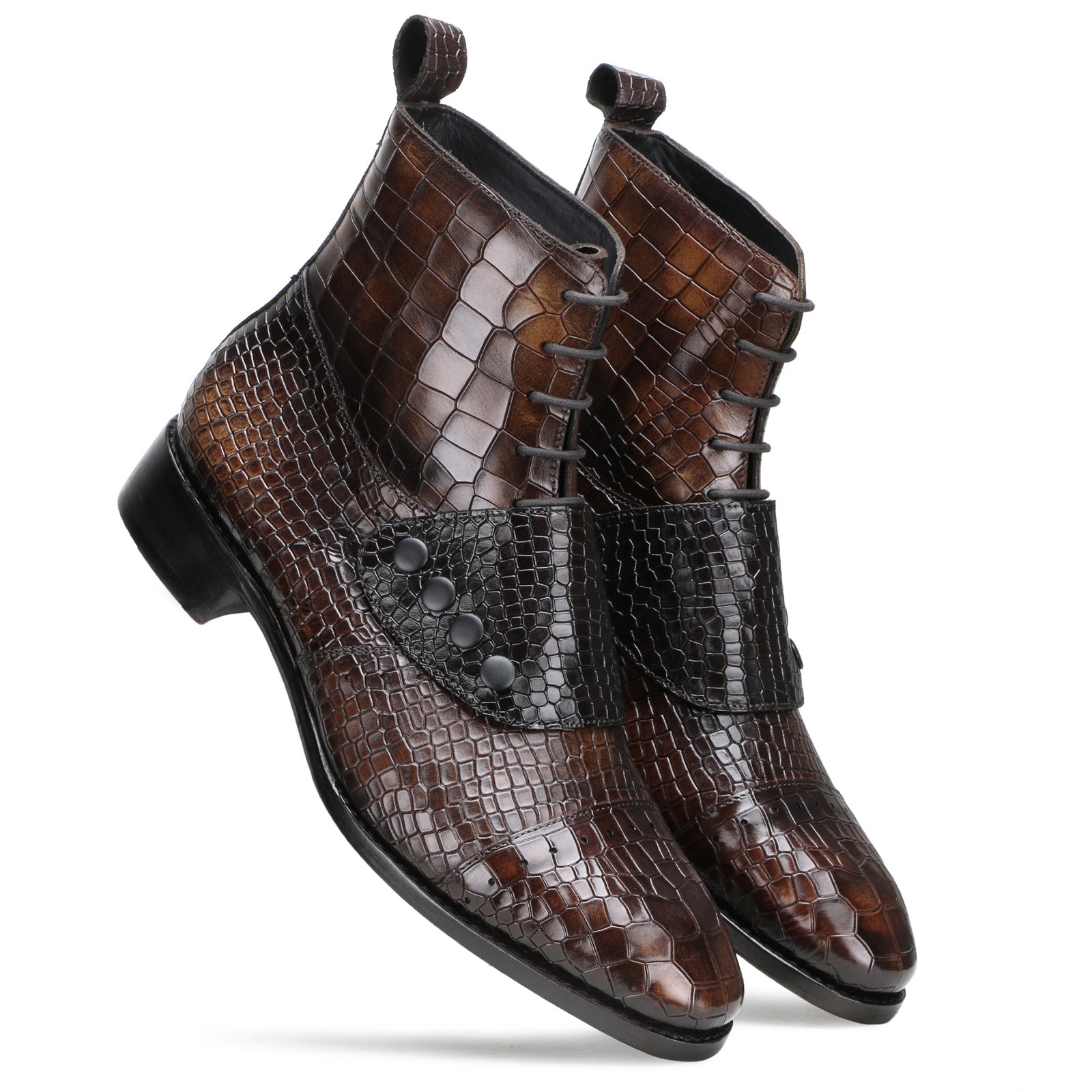 Francis Goodyear-Welted Knight Boots in Dark Brown
