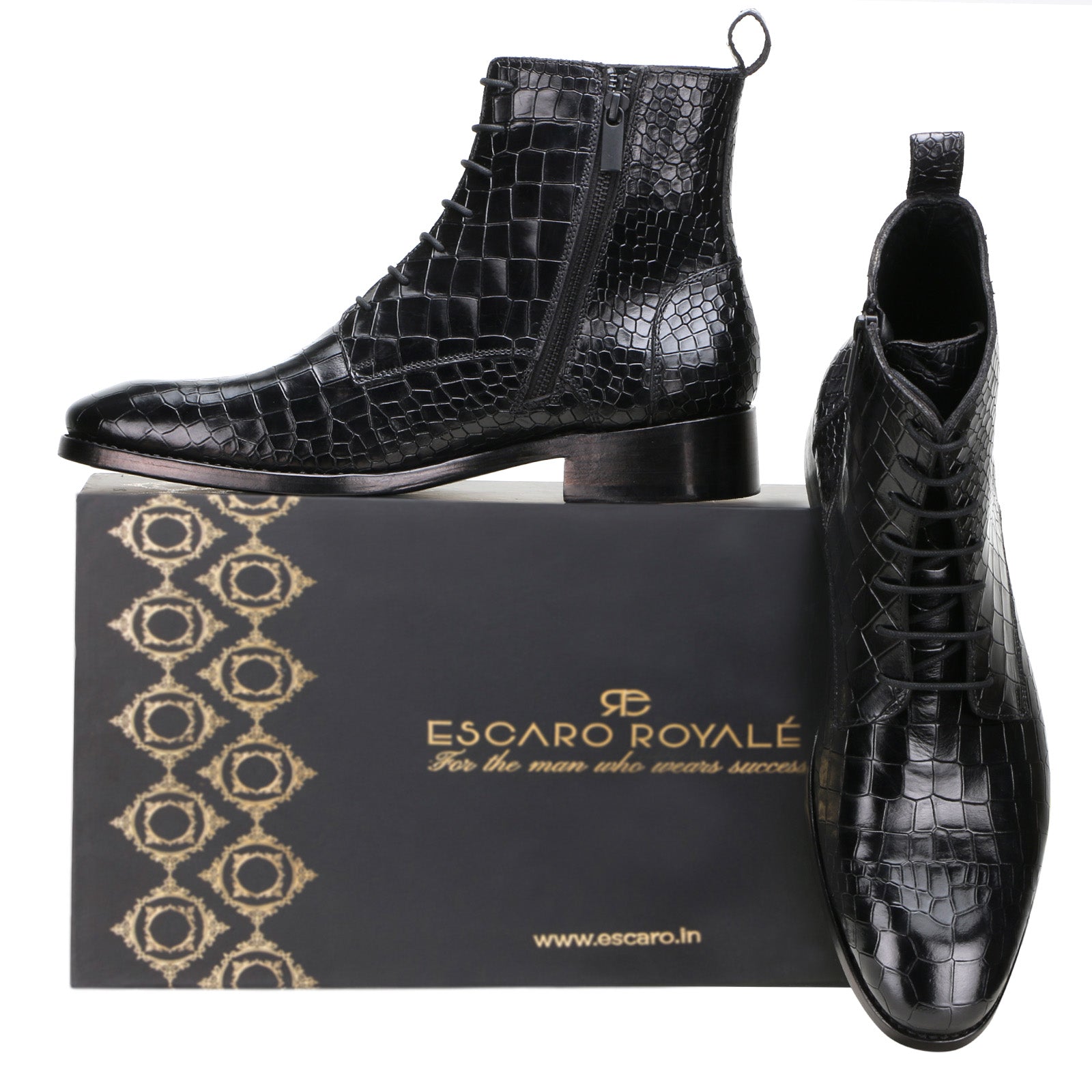 Marcus Goodyear-Welted Laceup Boots in Black