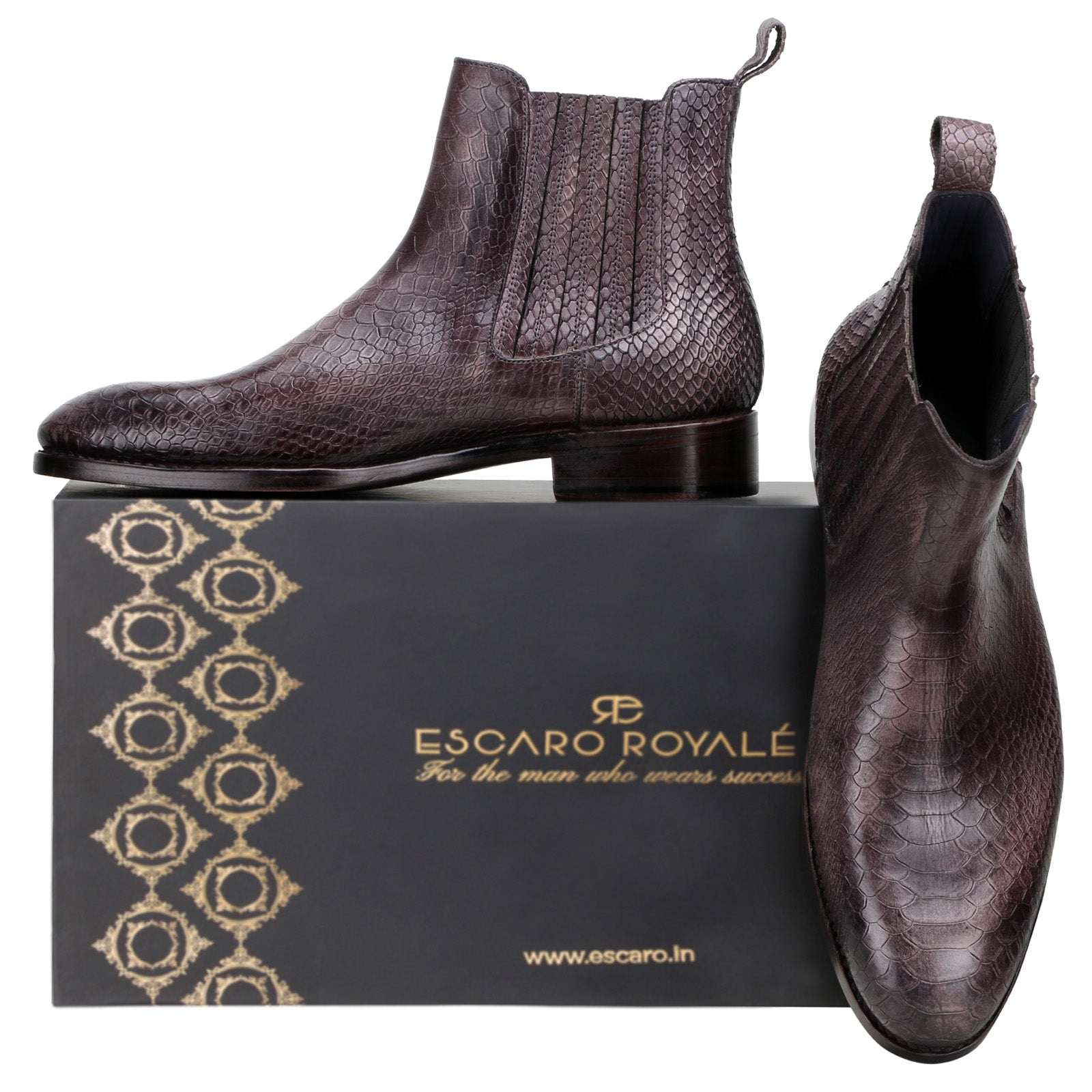 Andrew Goodyear-Welted Chelsea Boots in Smokey Brown