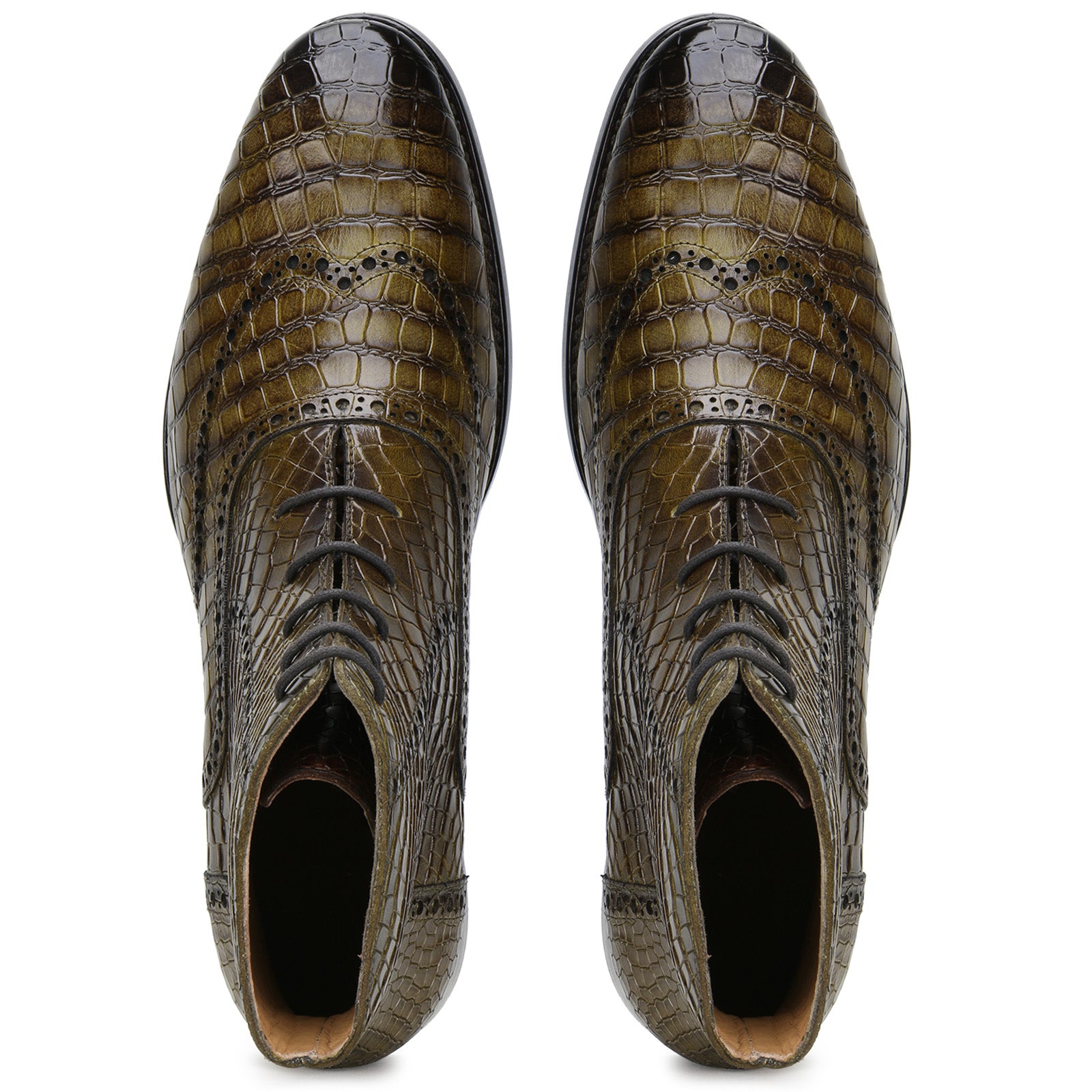 Marcus Goodyear-Welted Laceup Boots in Olive