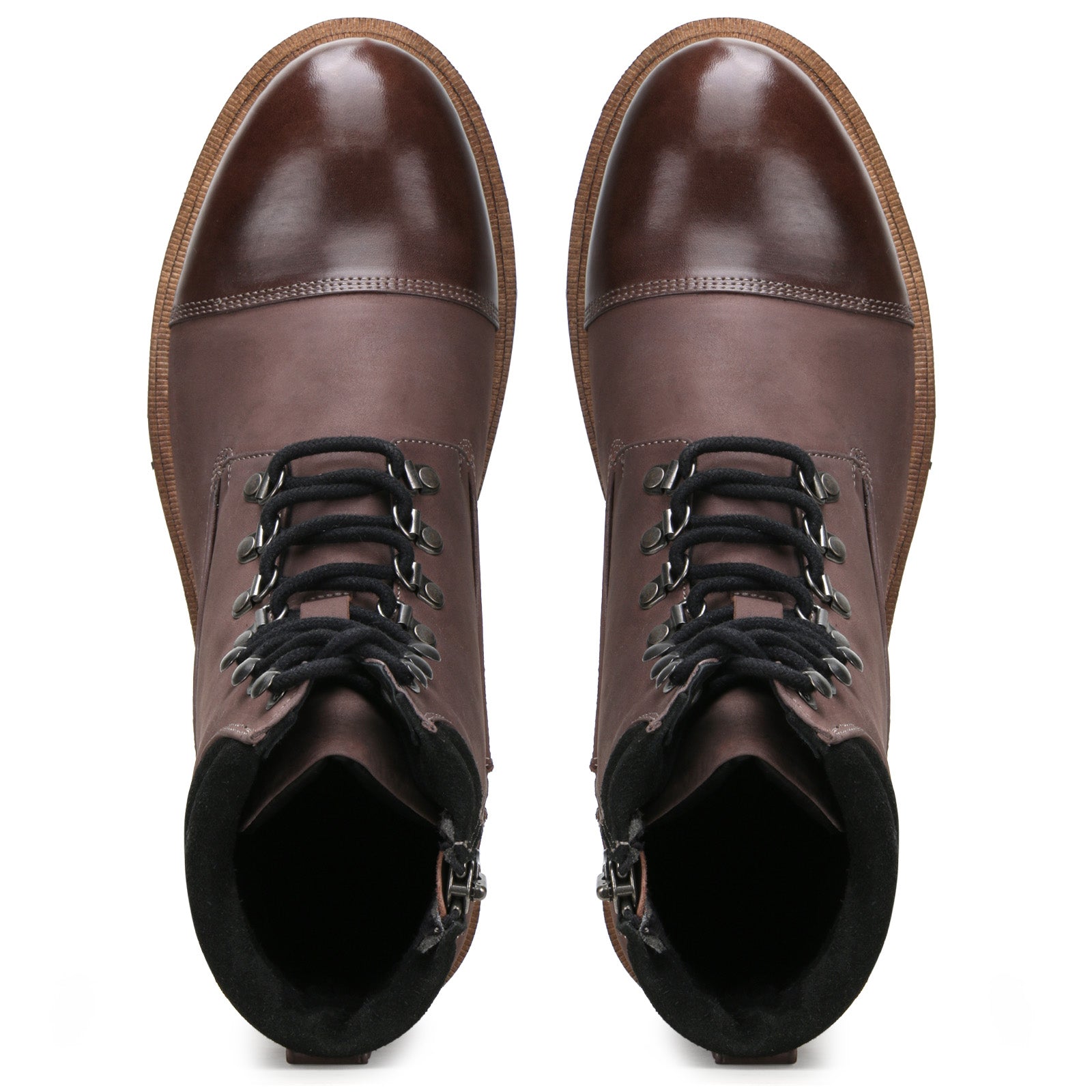 Gareth Toecap Laceup Boots in Brown