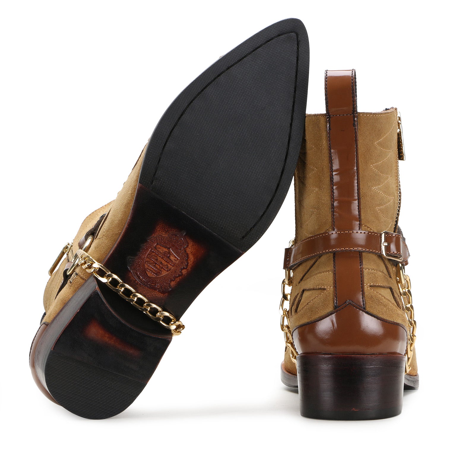 Santiago Cowboy Boots in Beige