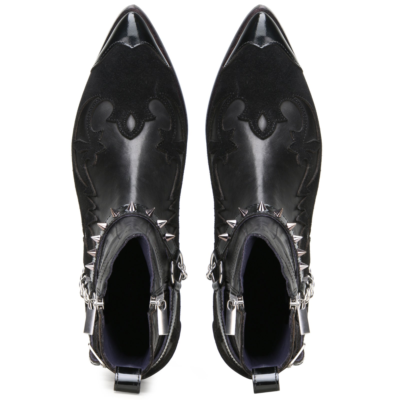 Valdar Black Cowboy Boots with Zipper and Cuban Heels