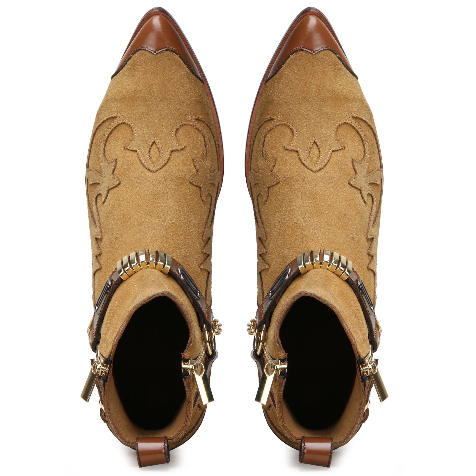 Santiago Cowboy Boots in Beige