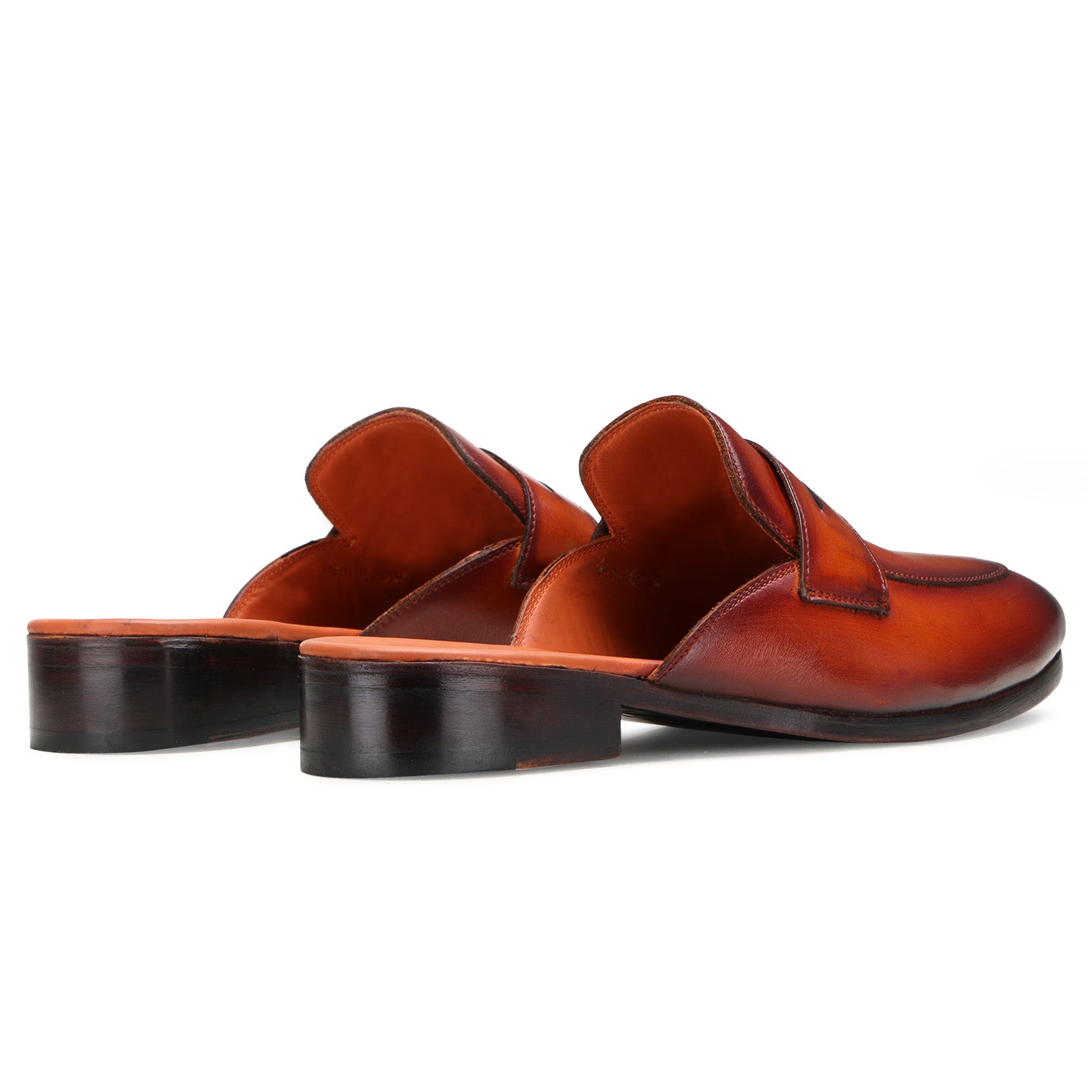 Bethell Penny Mule Slippers in Cognac