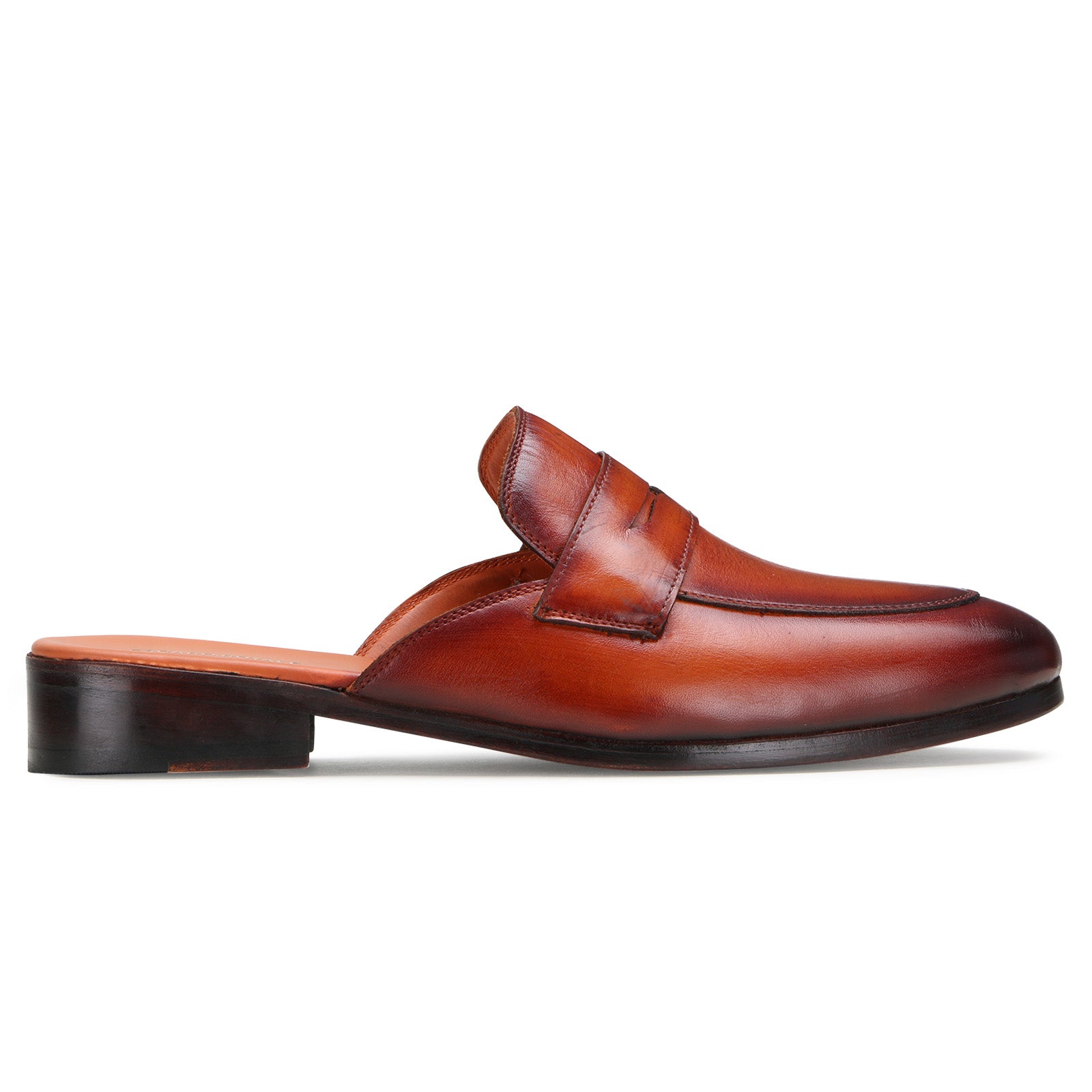 Bethell Penny Mule Slippers in Cognac