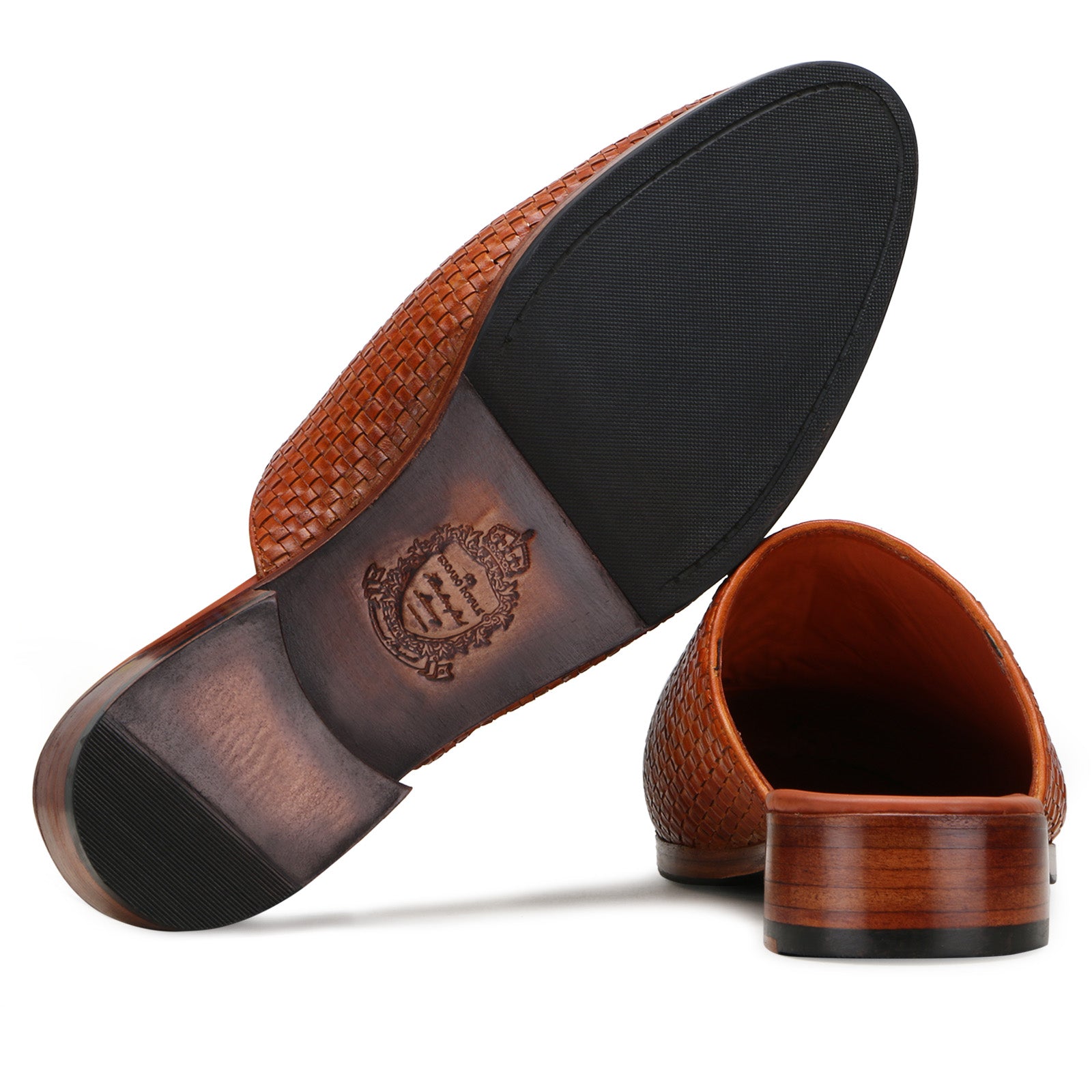 Dunkley Weaved Mule Slippers in Tan