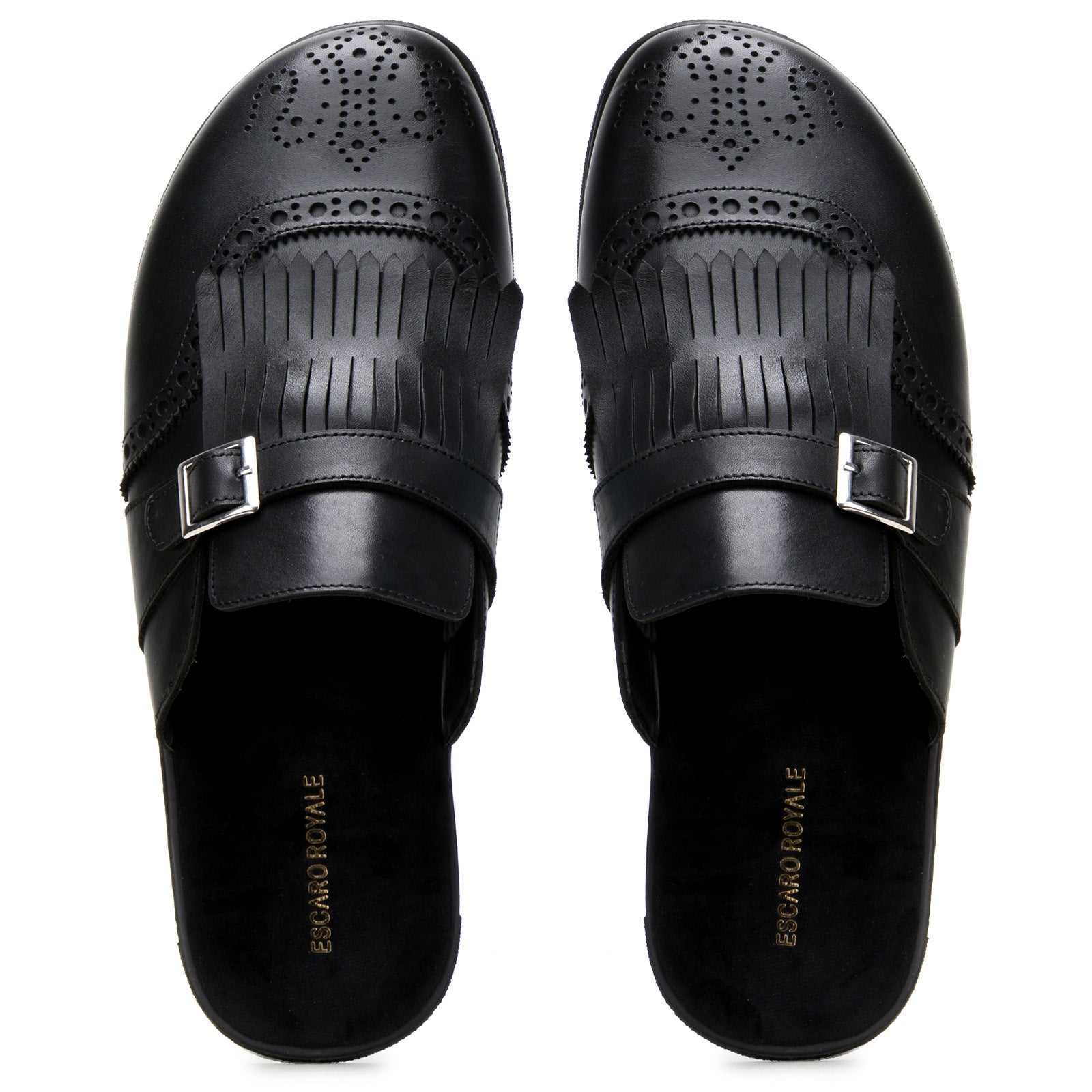 Tristan Kiltie Mule Slippers in Black