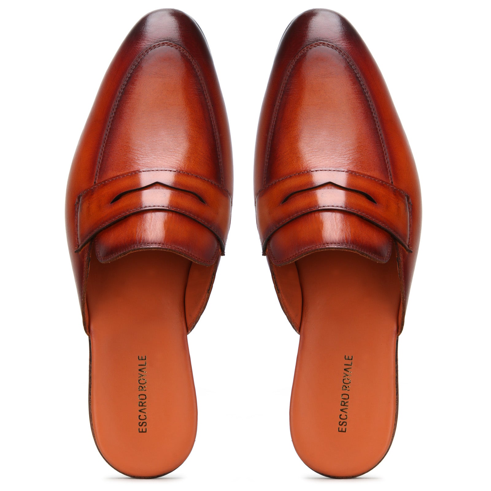 Bethell Penny Mule Slippers in Cognac