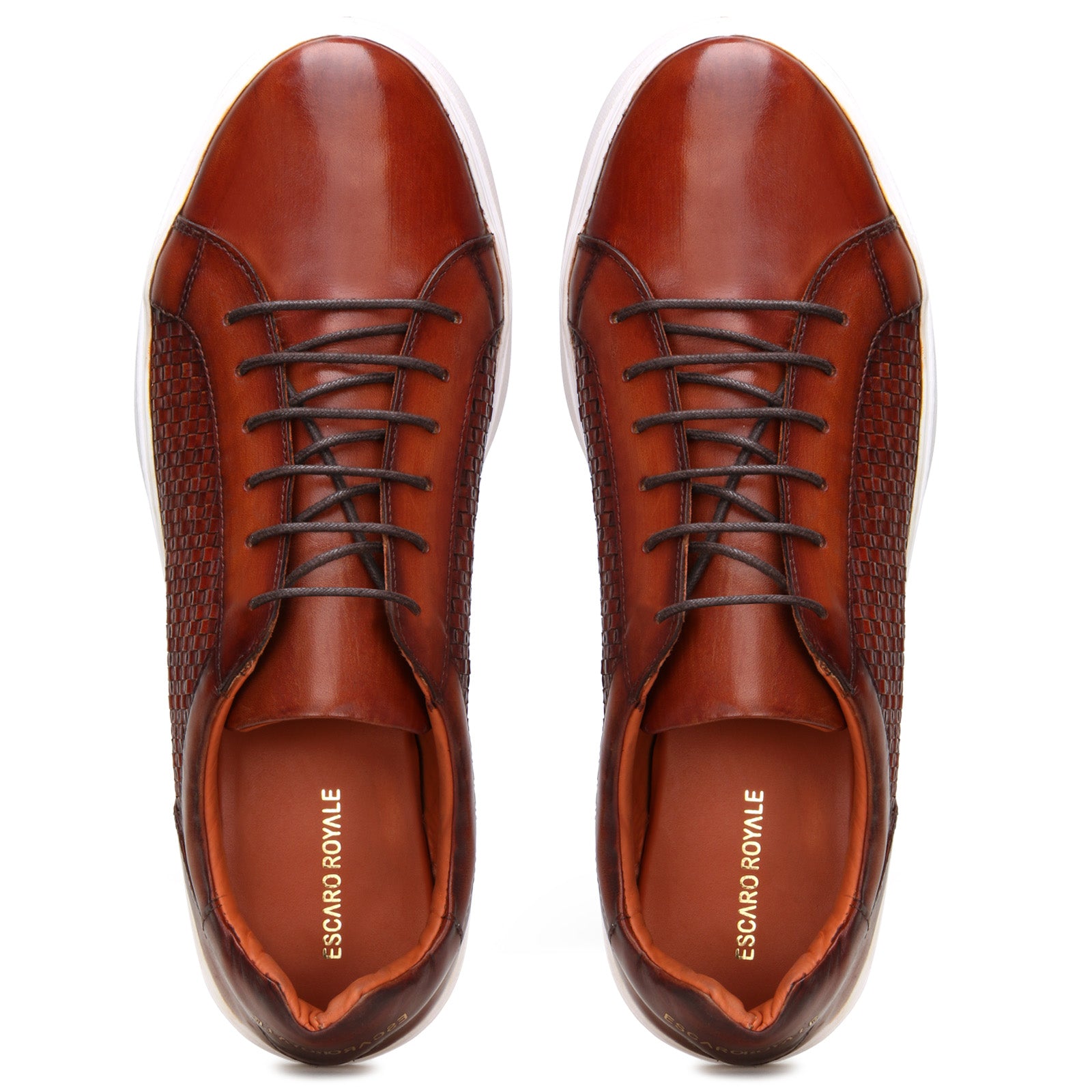 Malone Weaved Sneakers in Cognac/ Tan