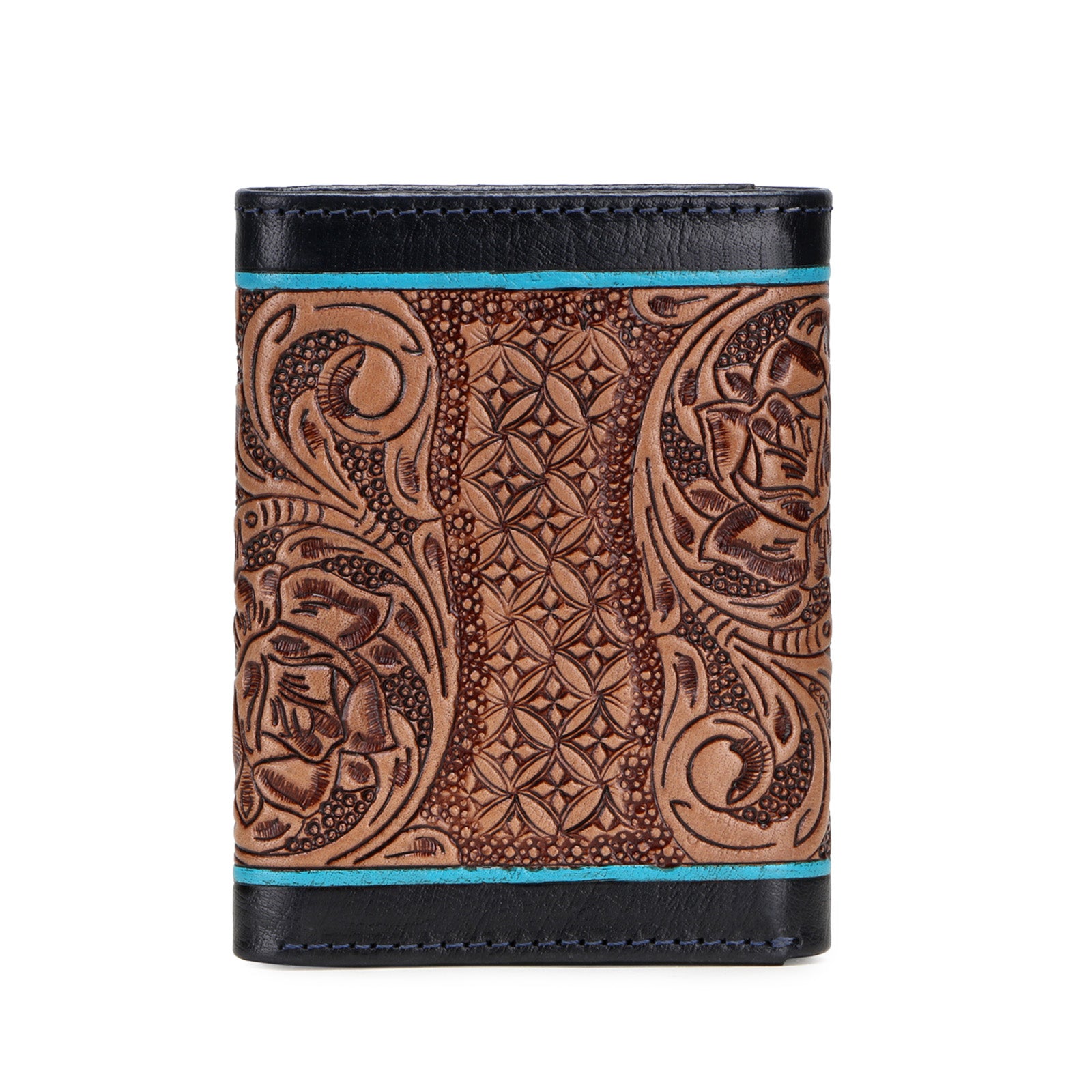 The ZURICH Hand-Tooled Leather Tri-Fold Wallet